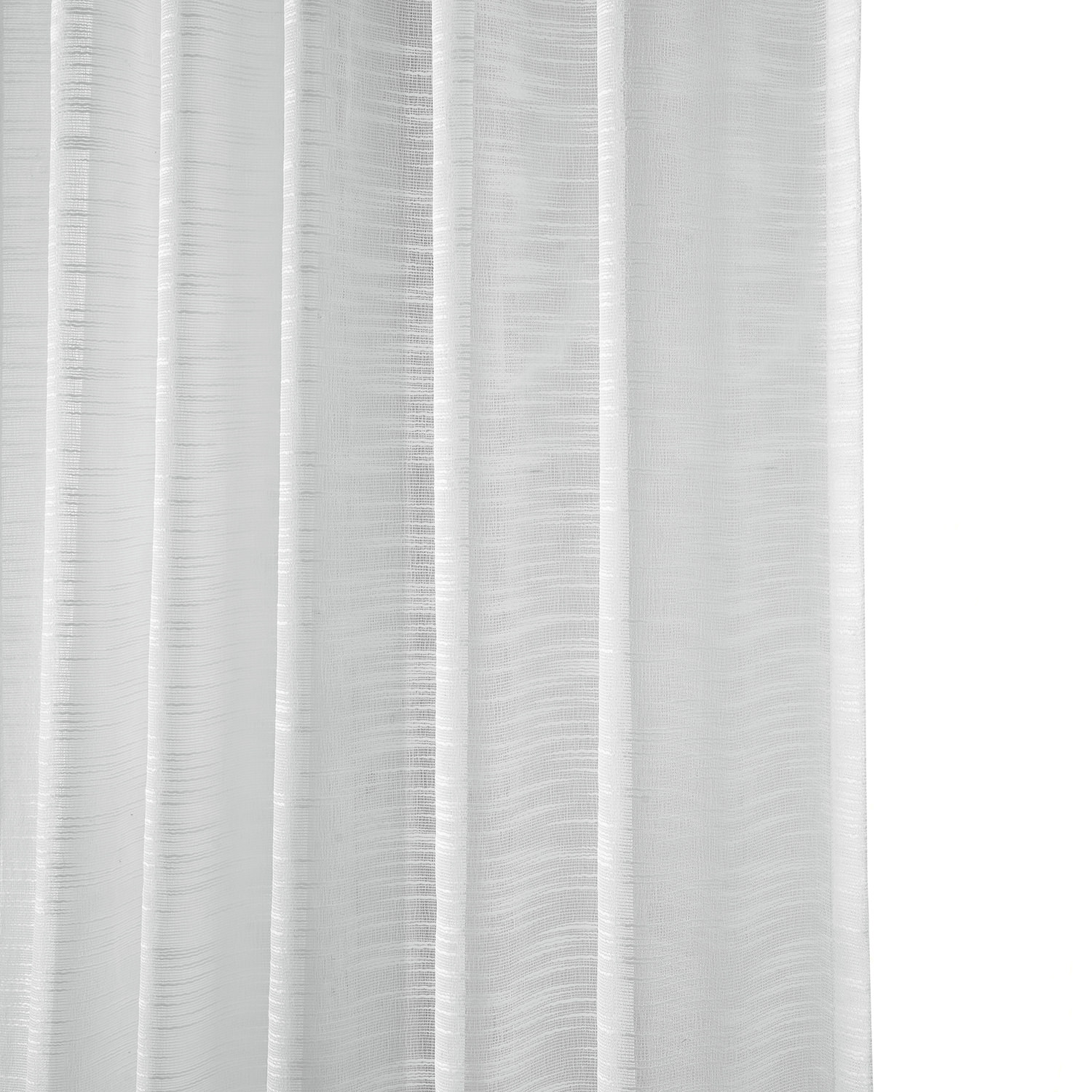 Open Weave White Linen Sheer Curtain