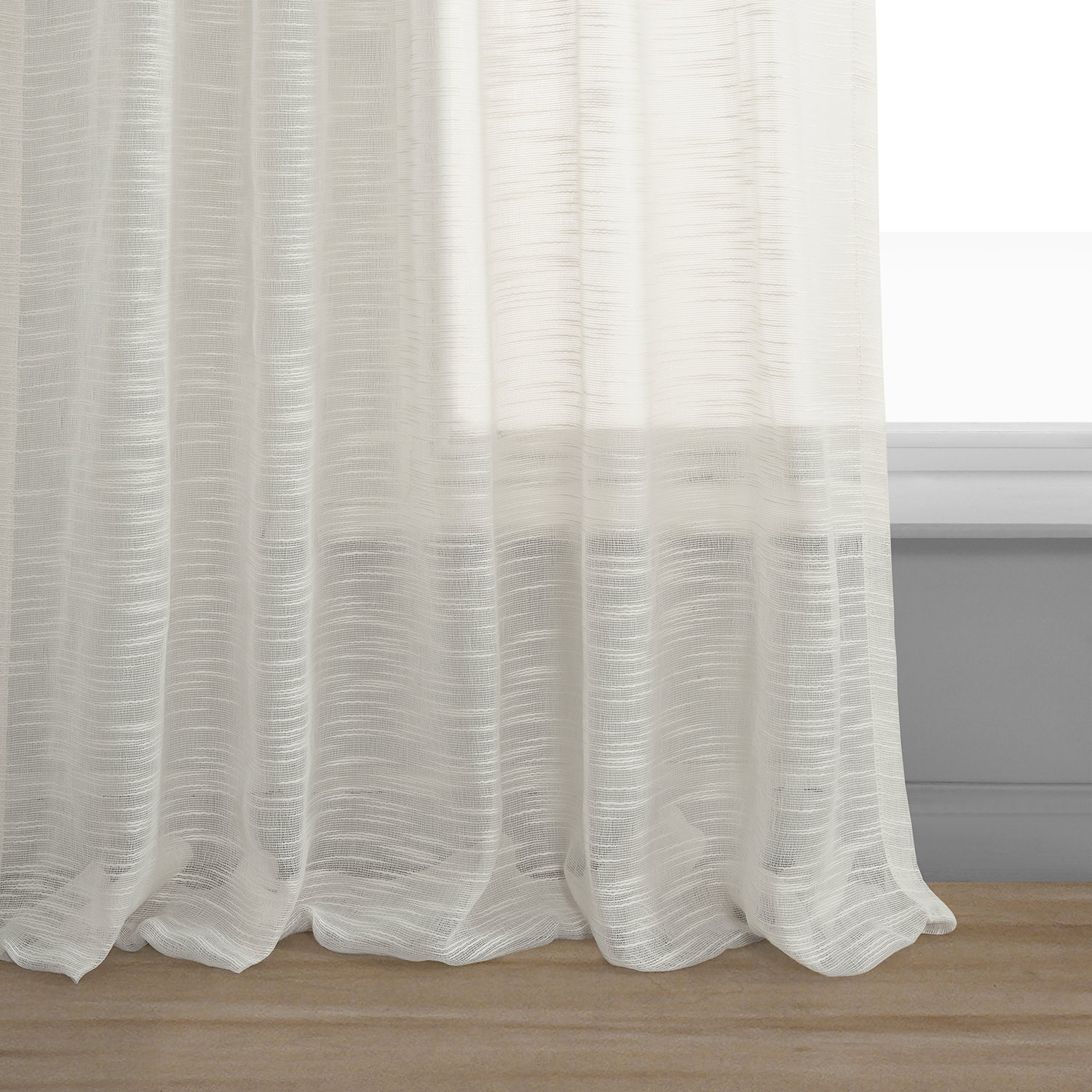 Open Weave Ivory Linen Sheer Curtain