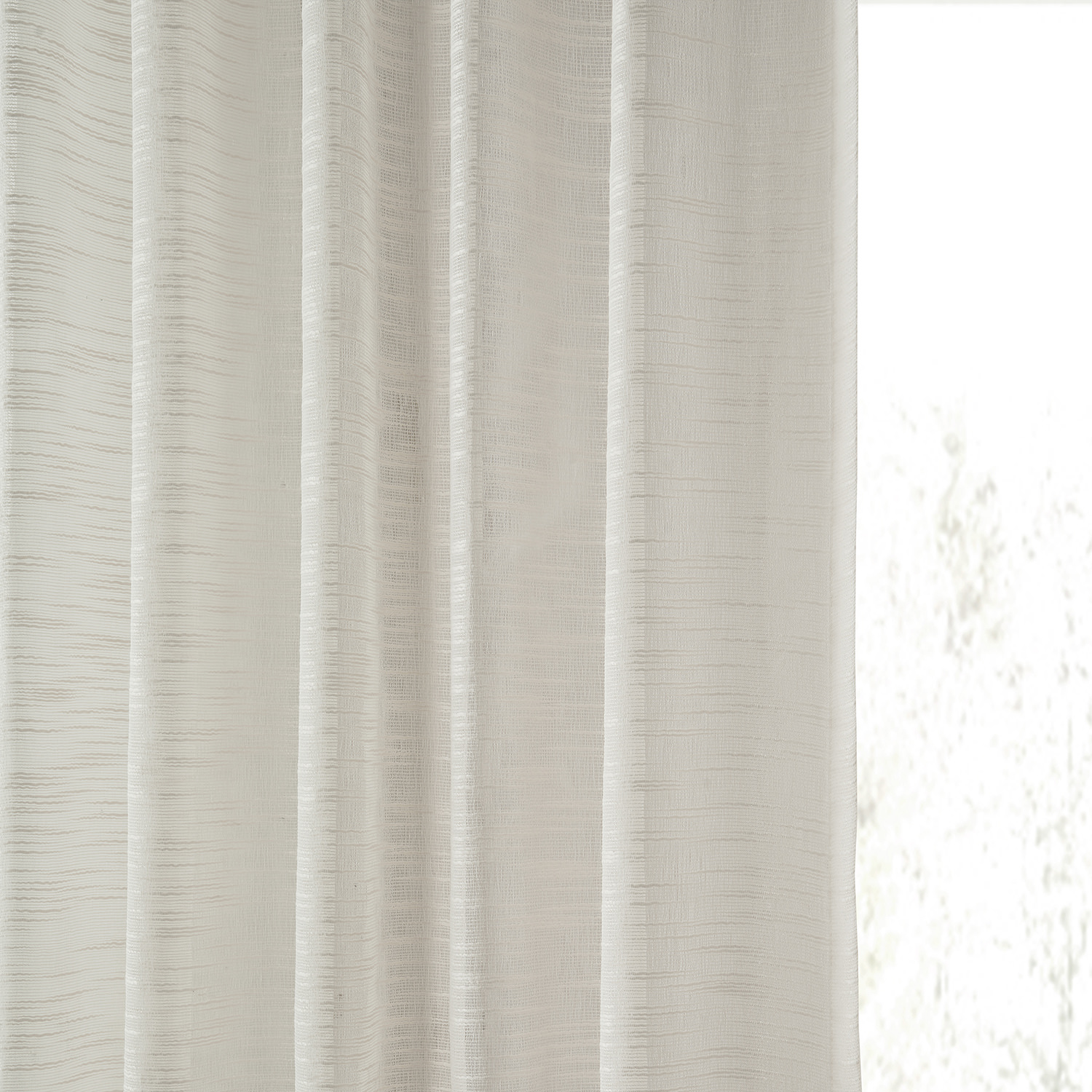 Open Weave Ivory Linen Sheer Curtain