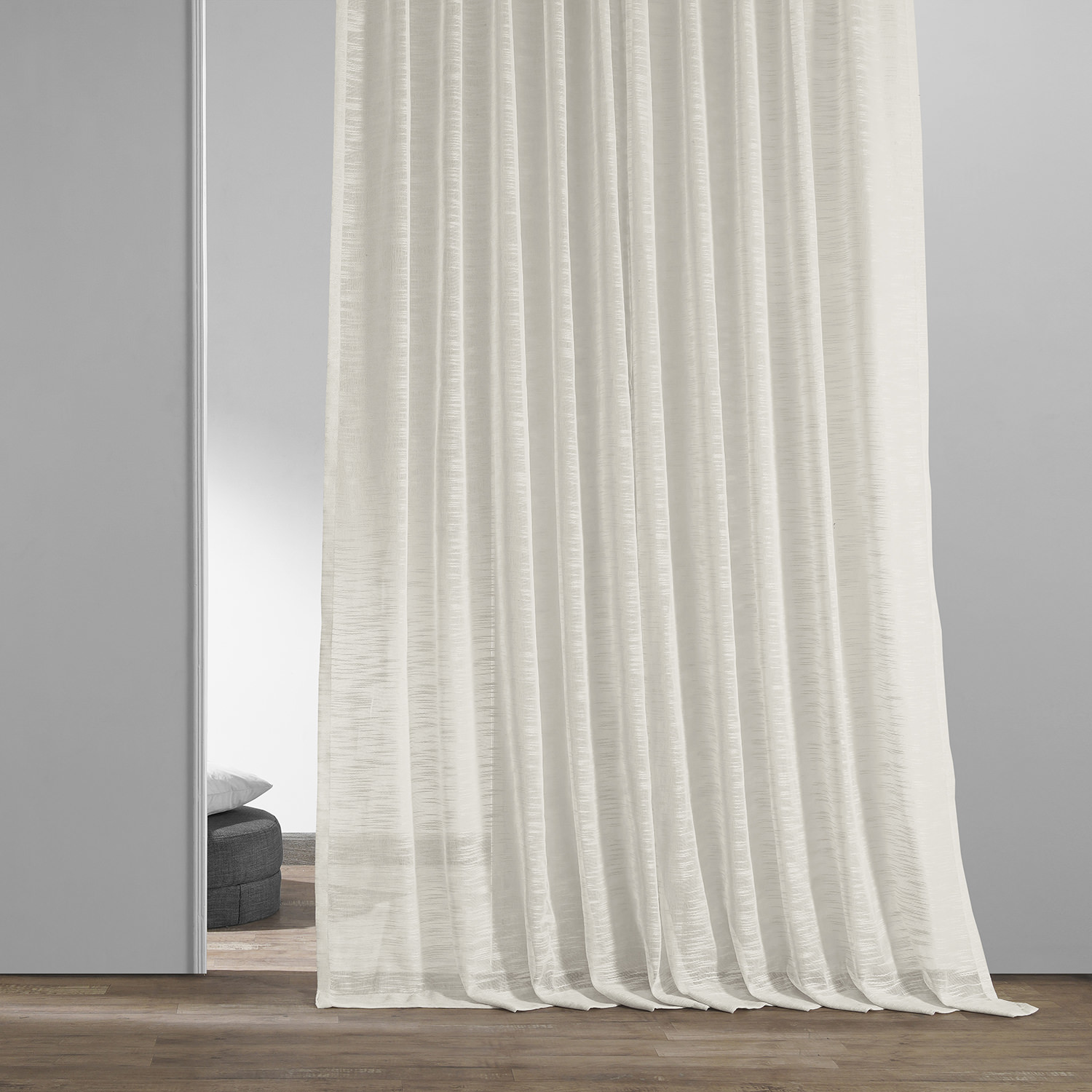 Open Weave Ivory Linen Sheer Curtain