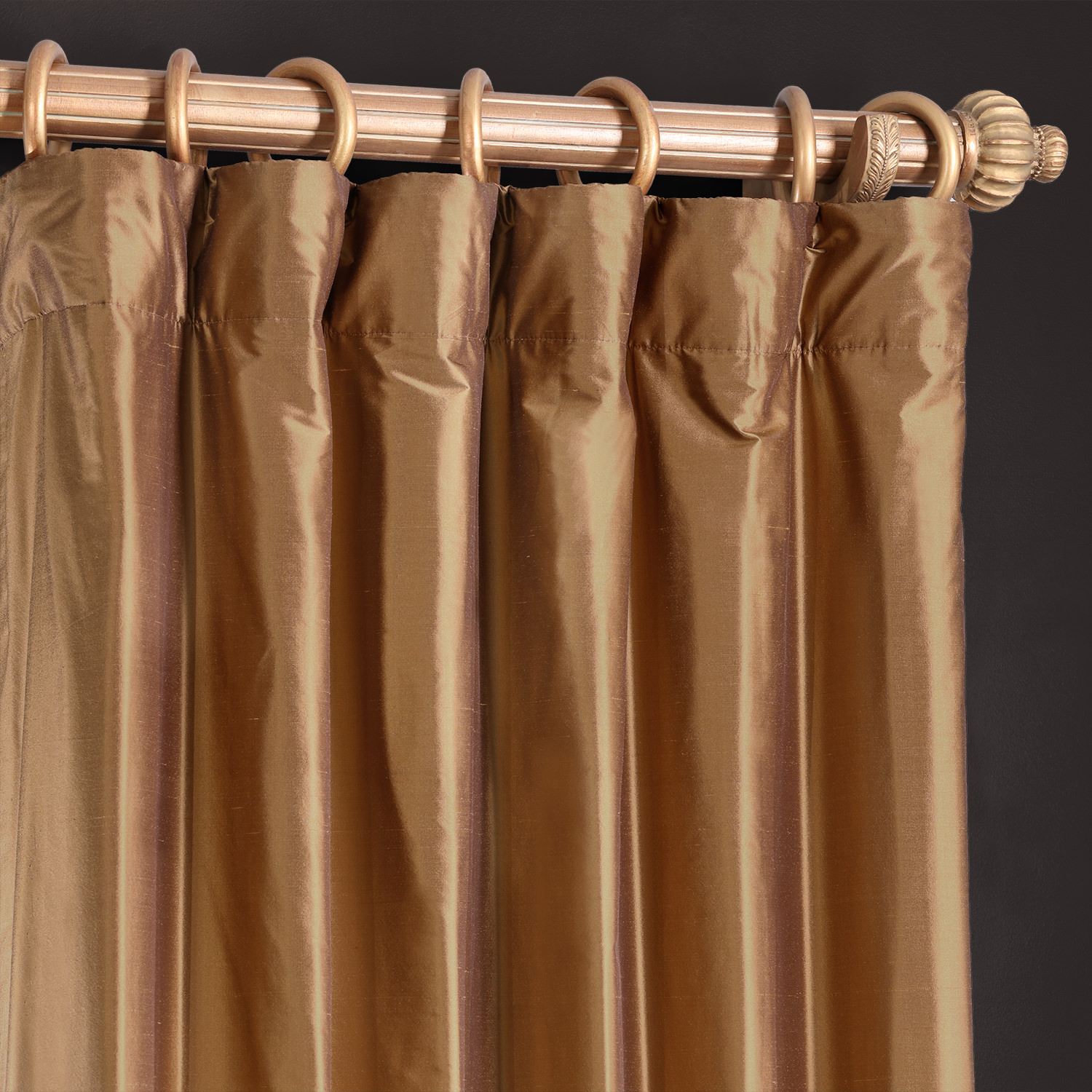 Brown Gold Thai Silk Curtain