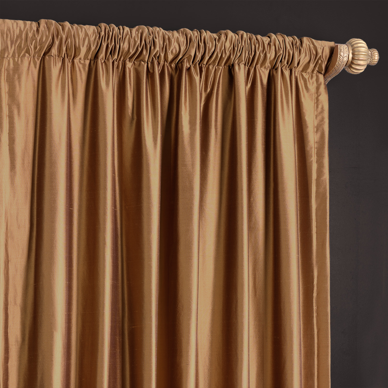 Brown Gold Thai Silk Curtain