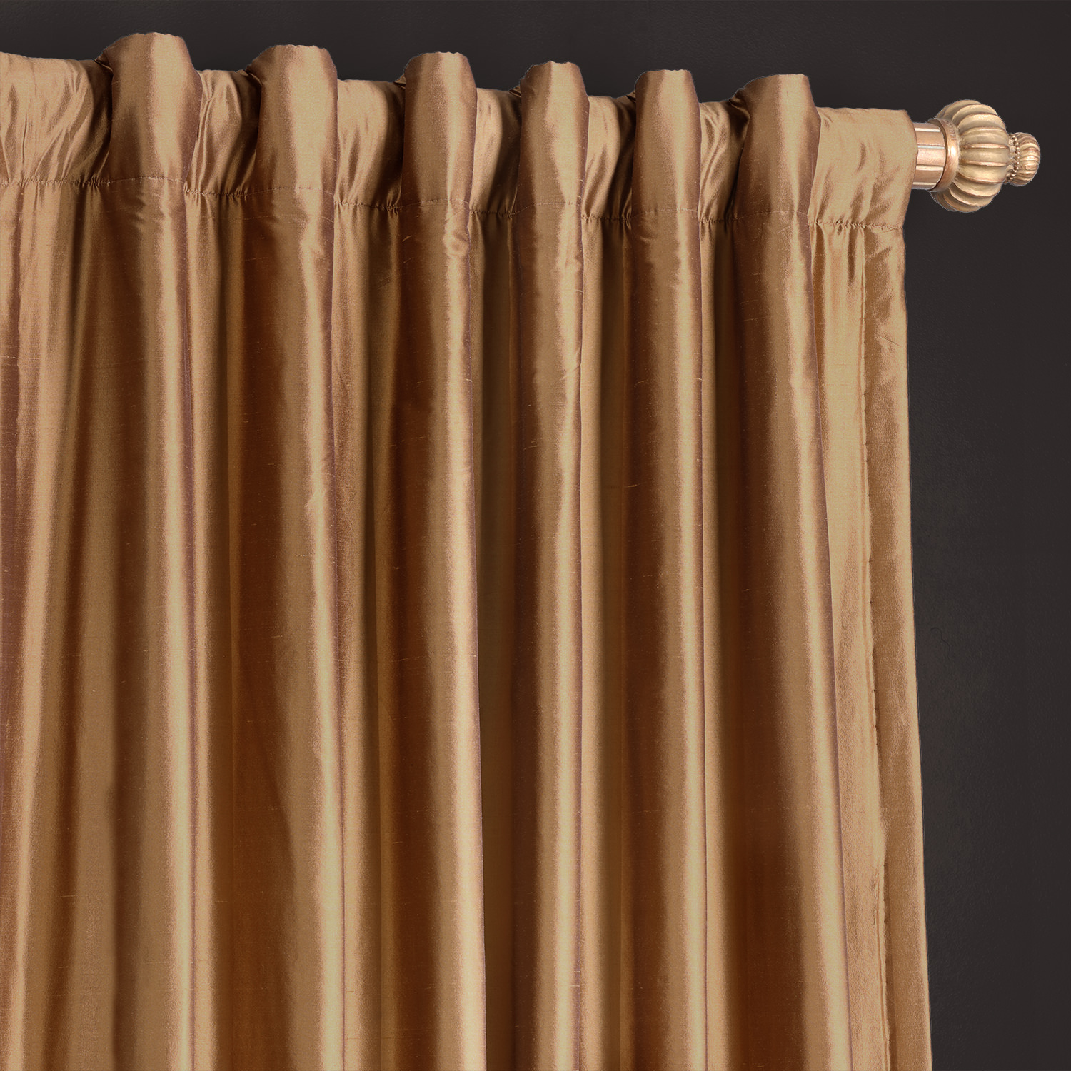 Brown Gold Thai Silk Curtain