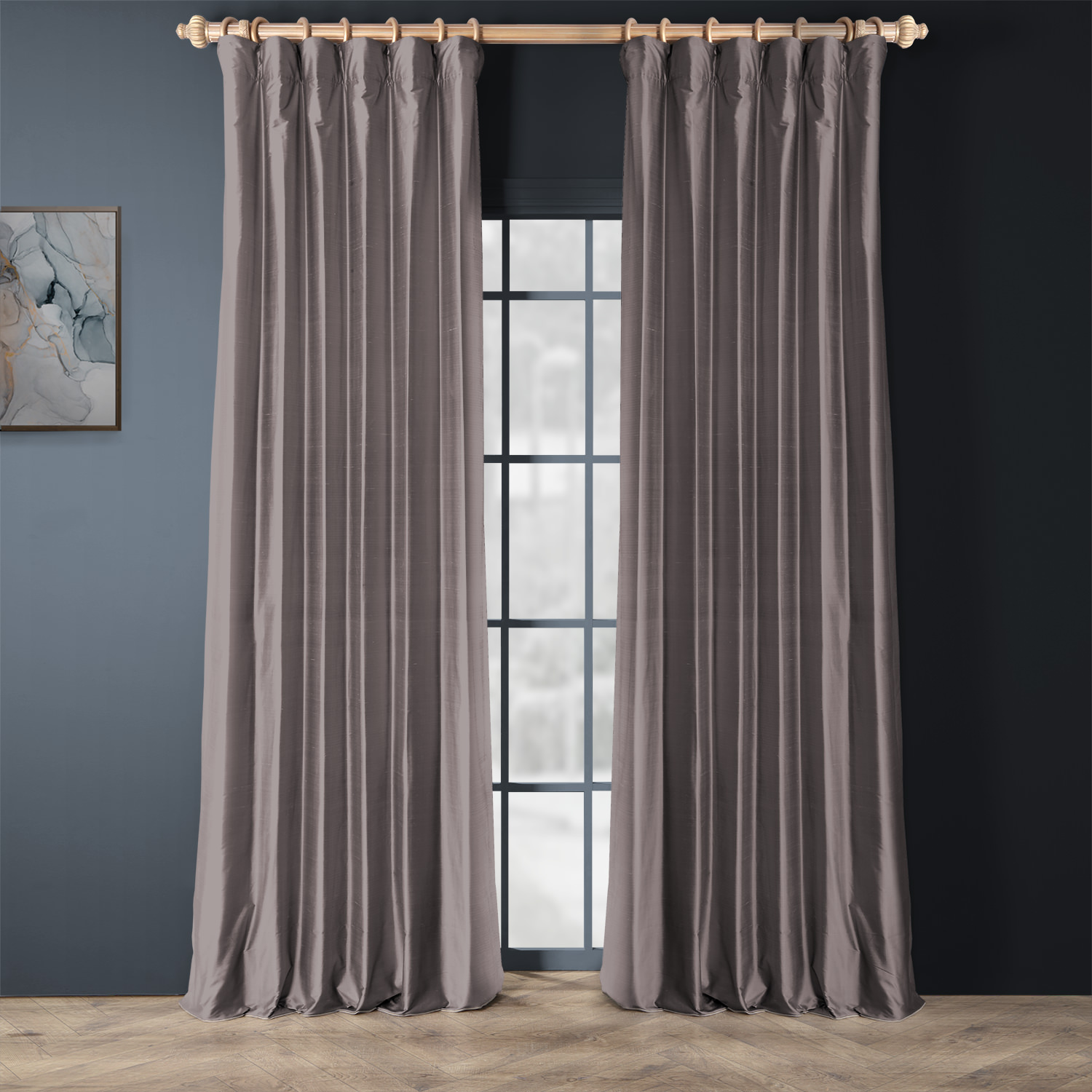 Silvery Moon Thai Silk Curtain