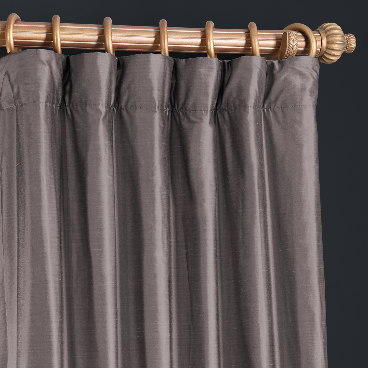 Silvery Moon Thai Silk Curtain