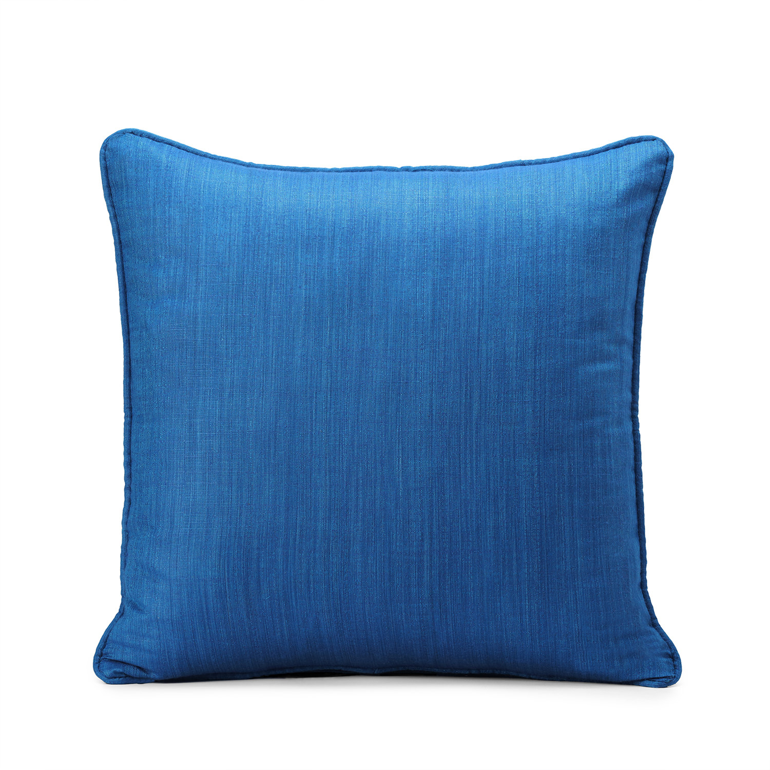 Azure Blue Designer Shantung Faux Silk Cushion Cover - Pair