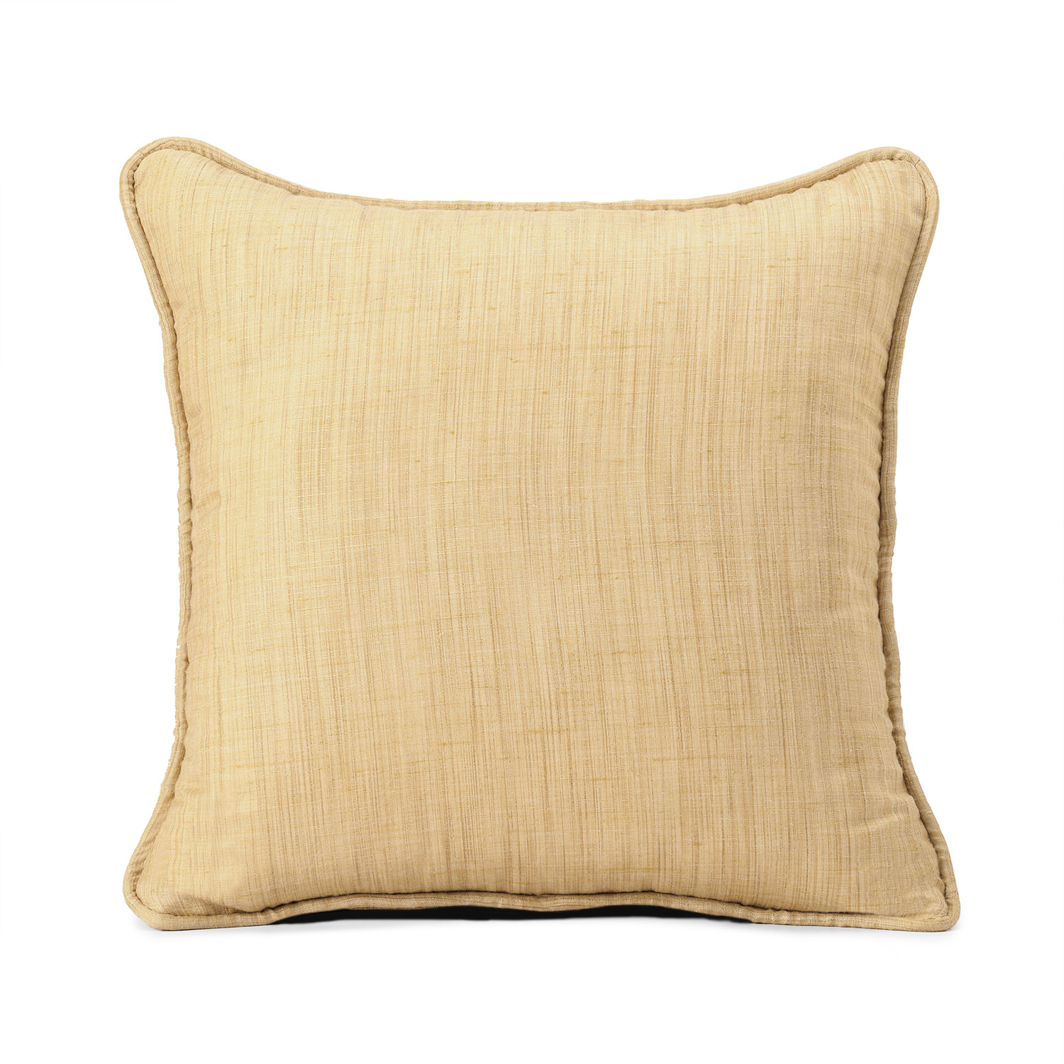 Tan Designer Shantung Faux Silk Cushion Cover - Pair