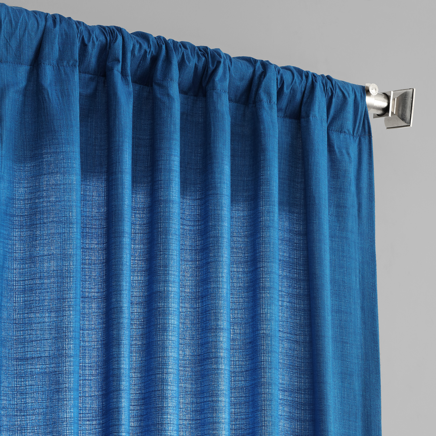 Azure Blue Designer Shantung Faux Silk Curtain