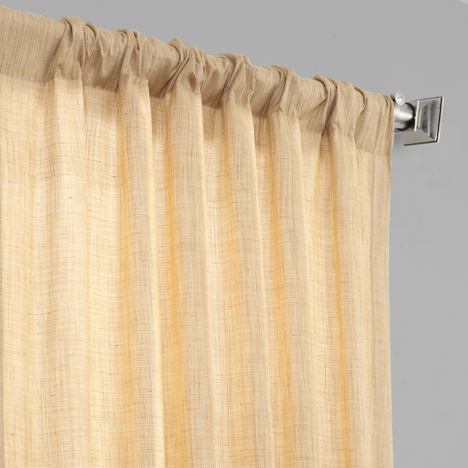 Tan Designer Shantung Faux Silk Curtain