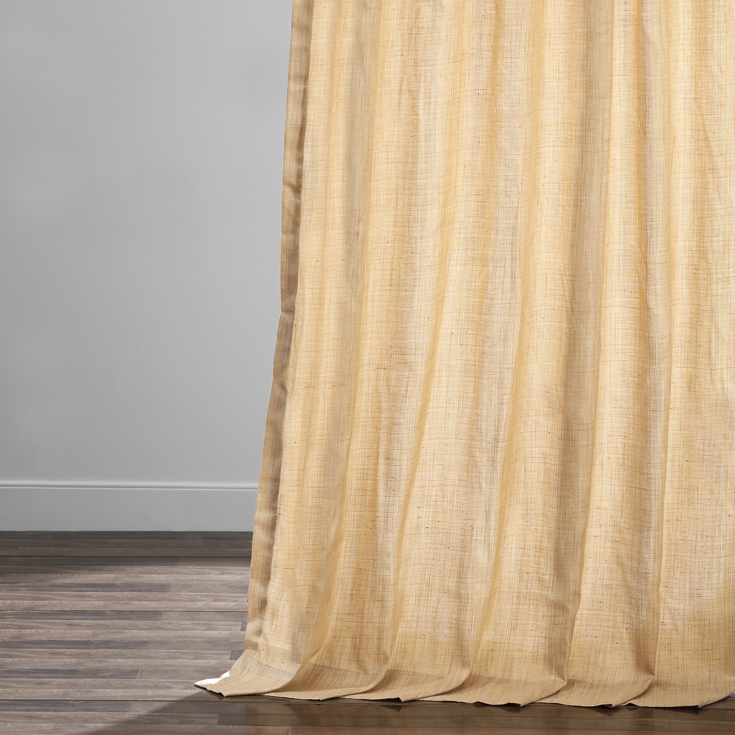 Tan Designer Shantung Faux Silk Curtain