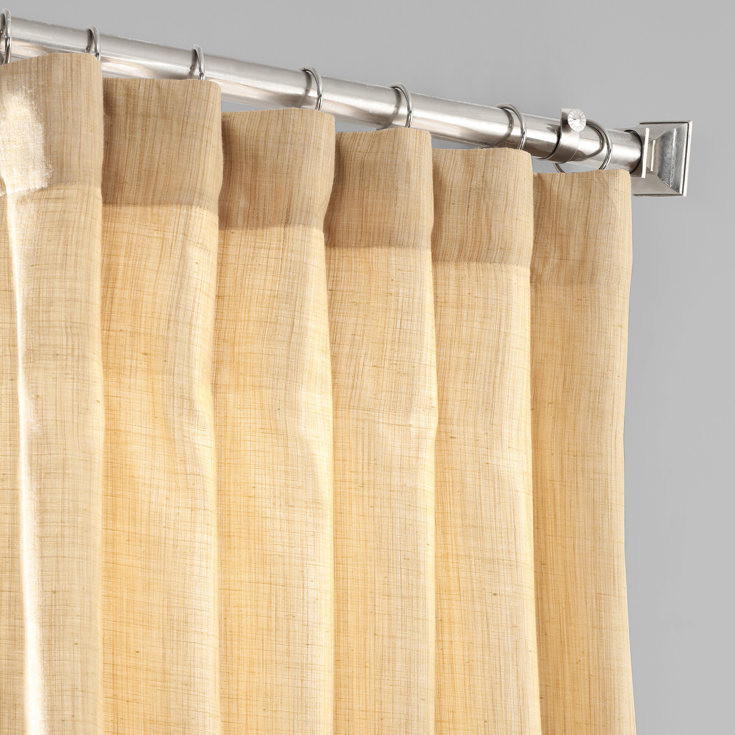 Tan Designer Shantung Faux Silk Curtain