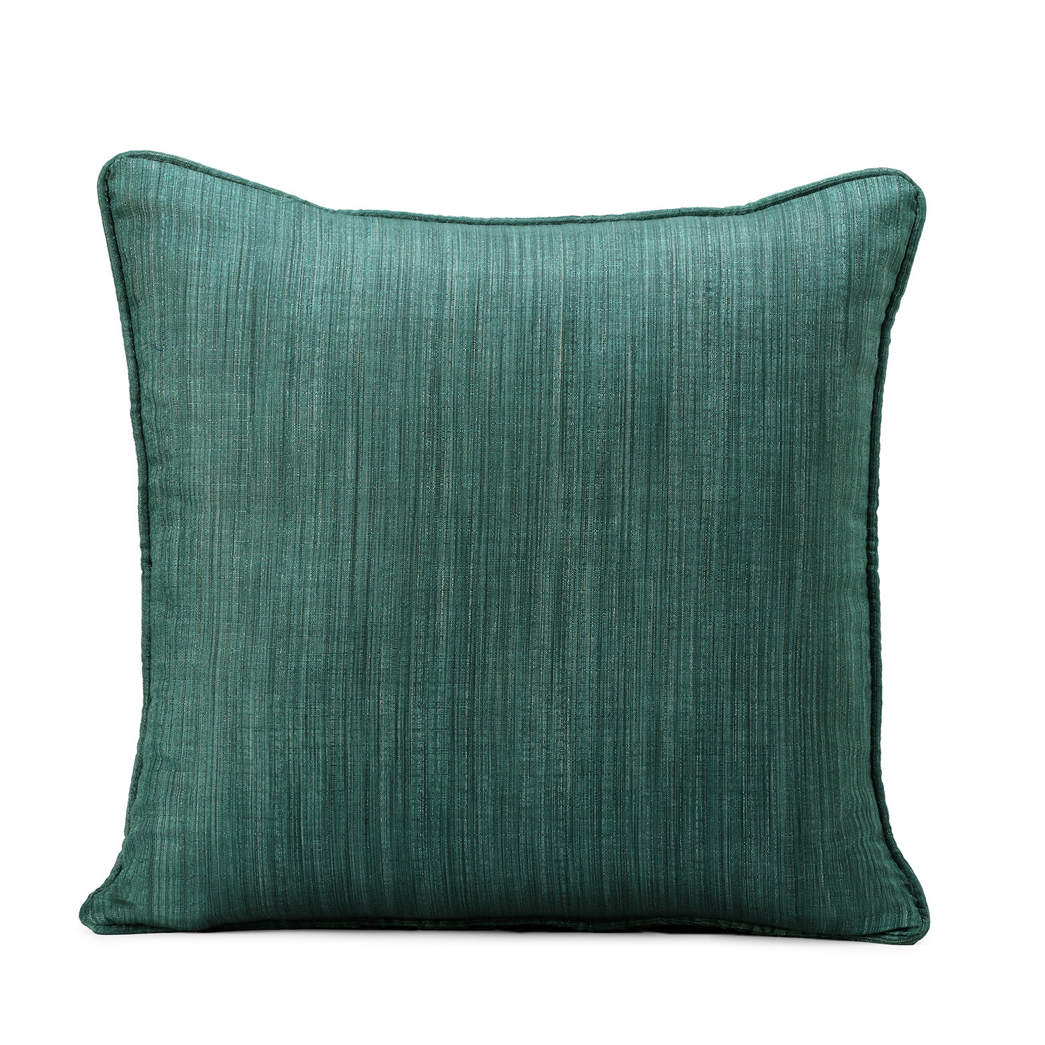 Basil Green Designer Shantung Faux Silk Cushion Cover - Pair