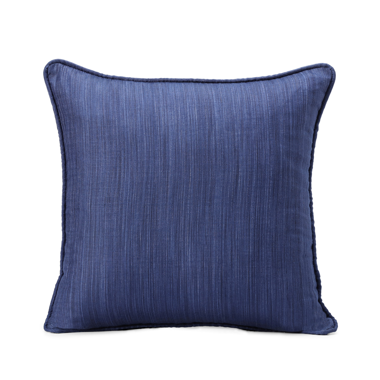 Prussian Blue Designer Shantung Faux Silk Cushion Cover - Pair