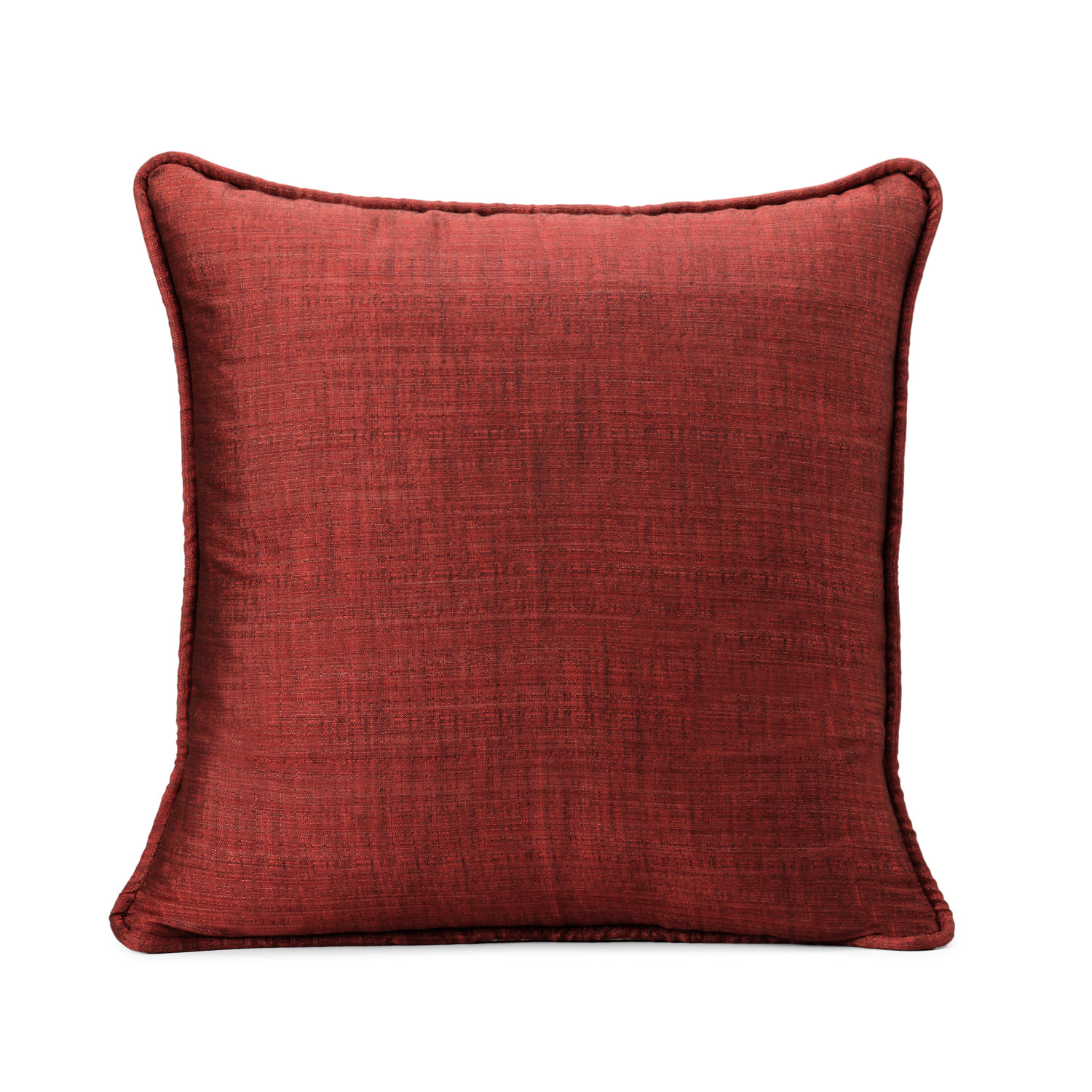 Admiral Red Designer Shantung Faux Silk Cushion Cover - Pair