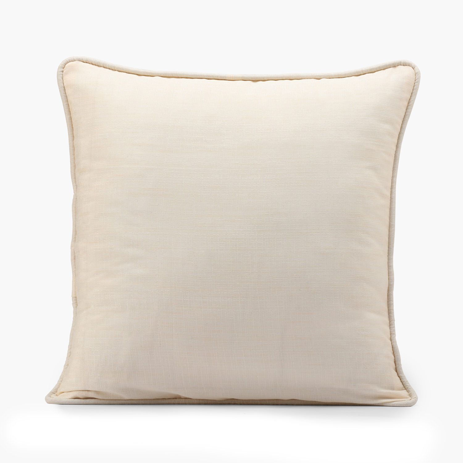 Ivory Designer Shantung Faux Silk Cushion Cover - Pair