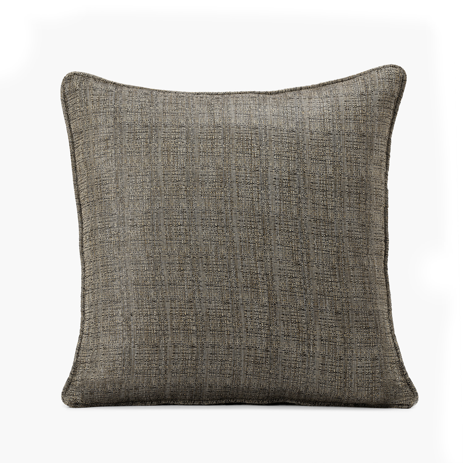 Nighthawk Grey Yarn Dyed Designer Faux Raw Textured Silk Cushion Cover - Pair