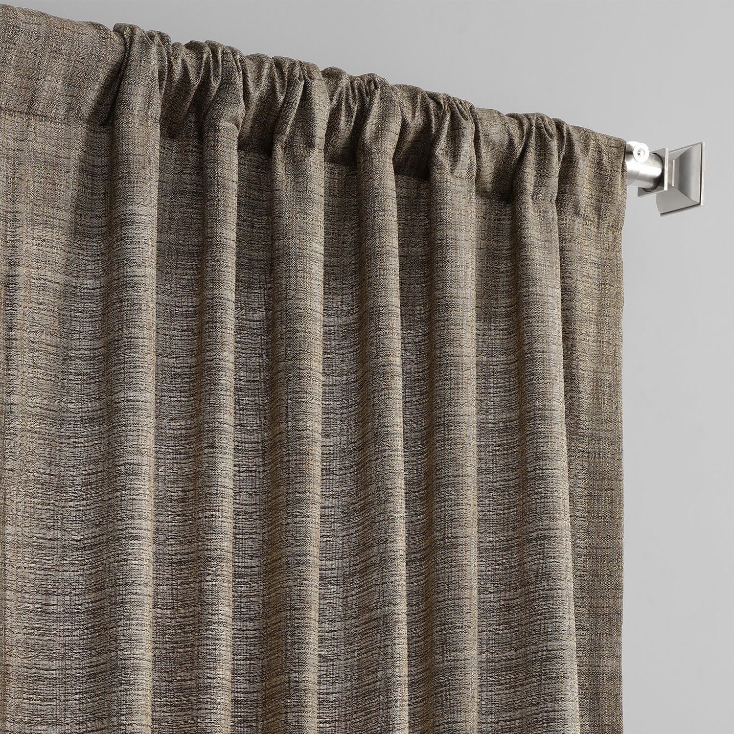 Nighthawk Grey Yarn Dyed Designer Faux Raw Textured Silk Curtain