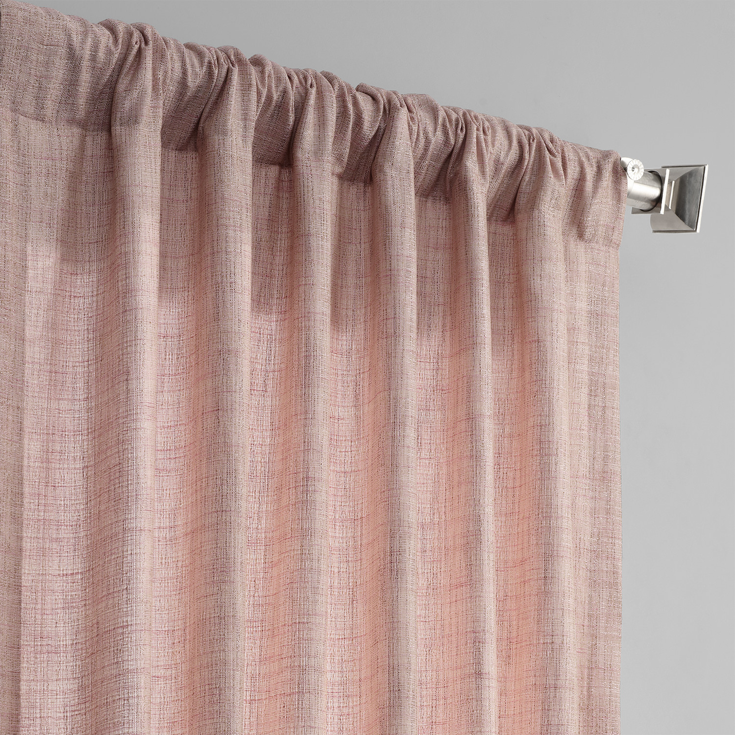 Rosey Pink Yarn Dyed Designer Faux Raw Textured Silk Curtain