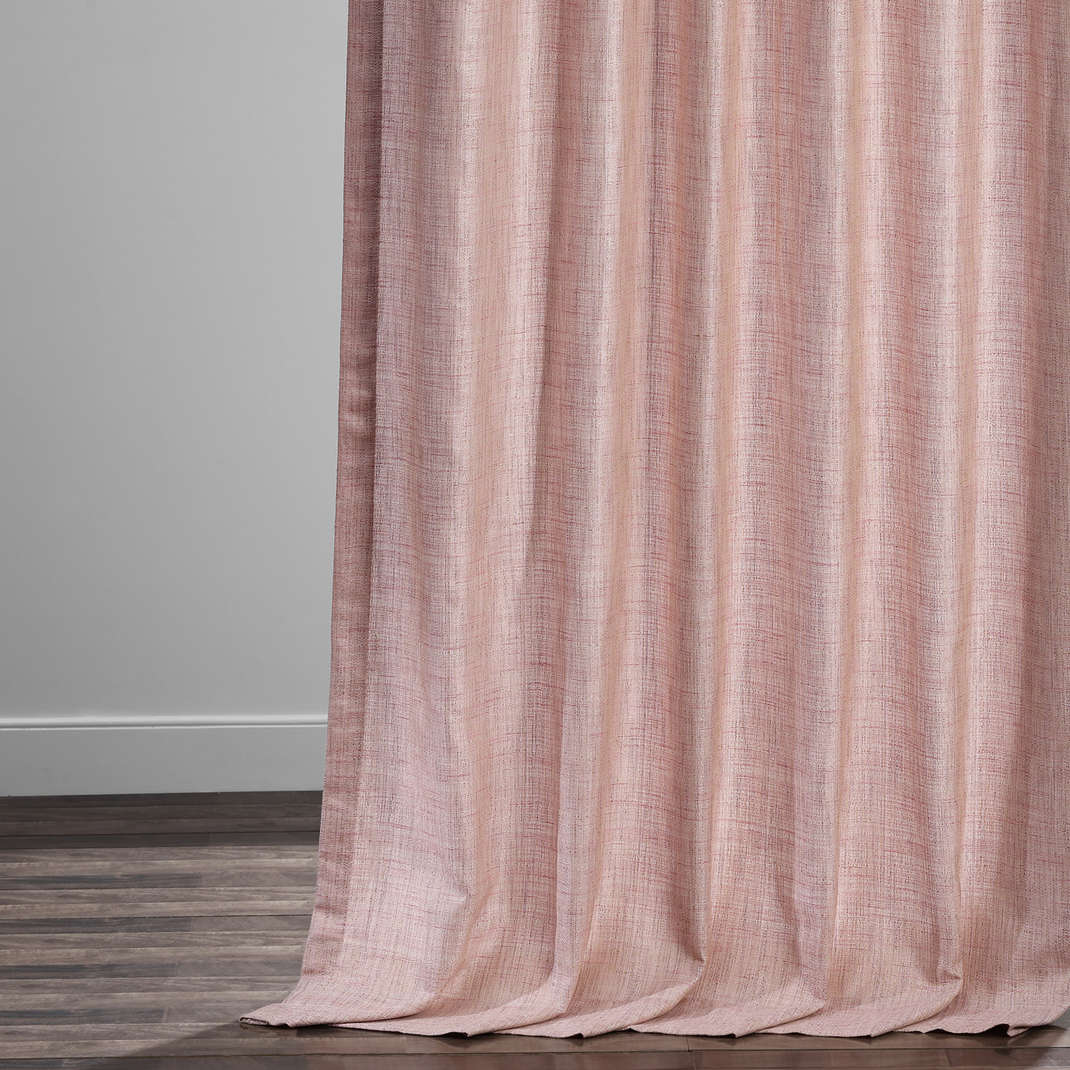 Rosey Pink Yarn Dyed Designer Faux Raw Textured Silk Curtain