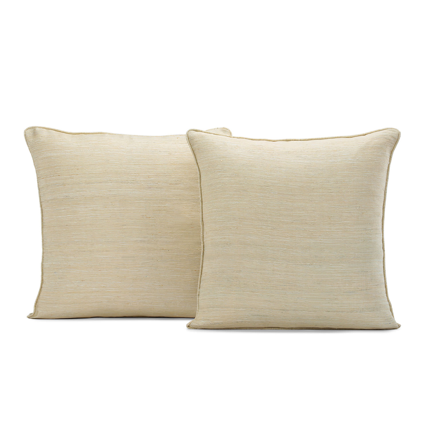 Cancun Sand Raw Silk Cushion Covers - Pair