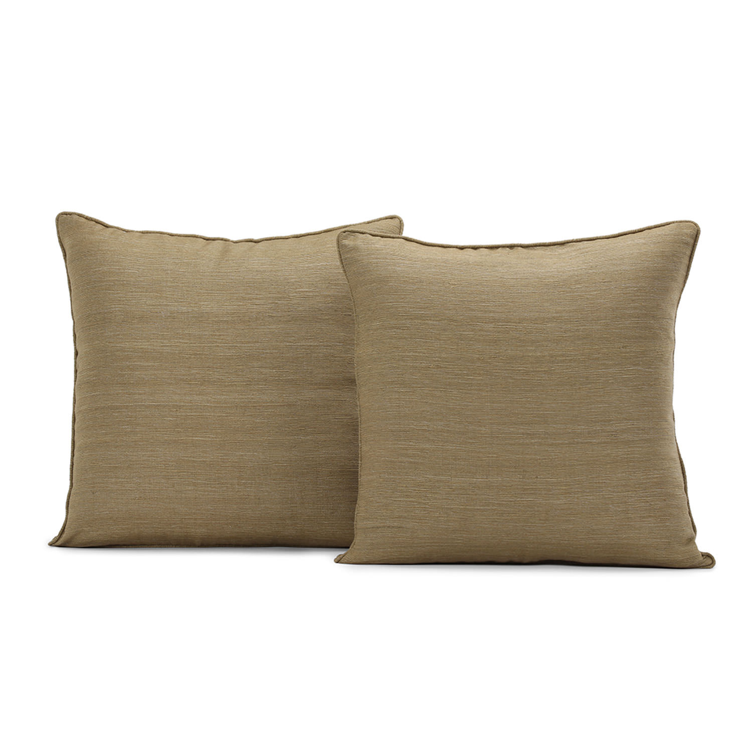 Sandalwood Raw Silk Cushion Covers - Pair