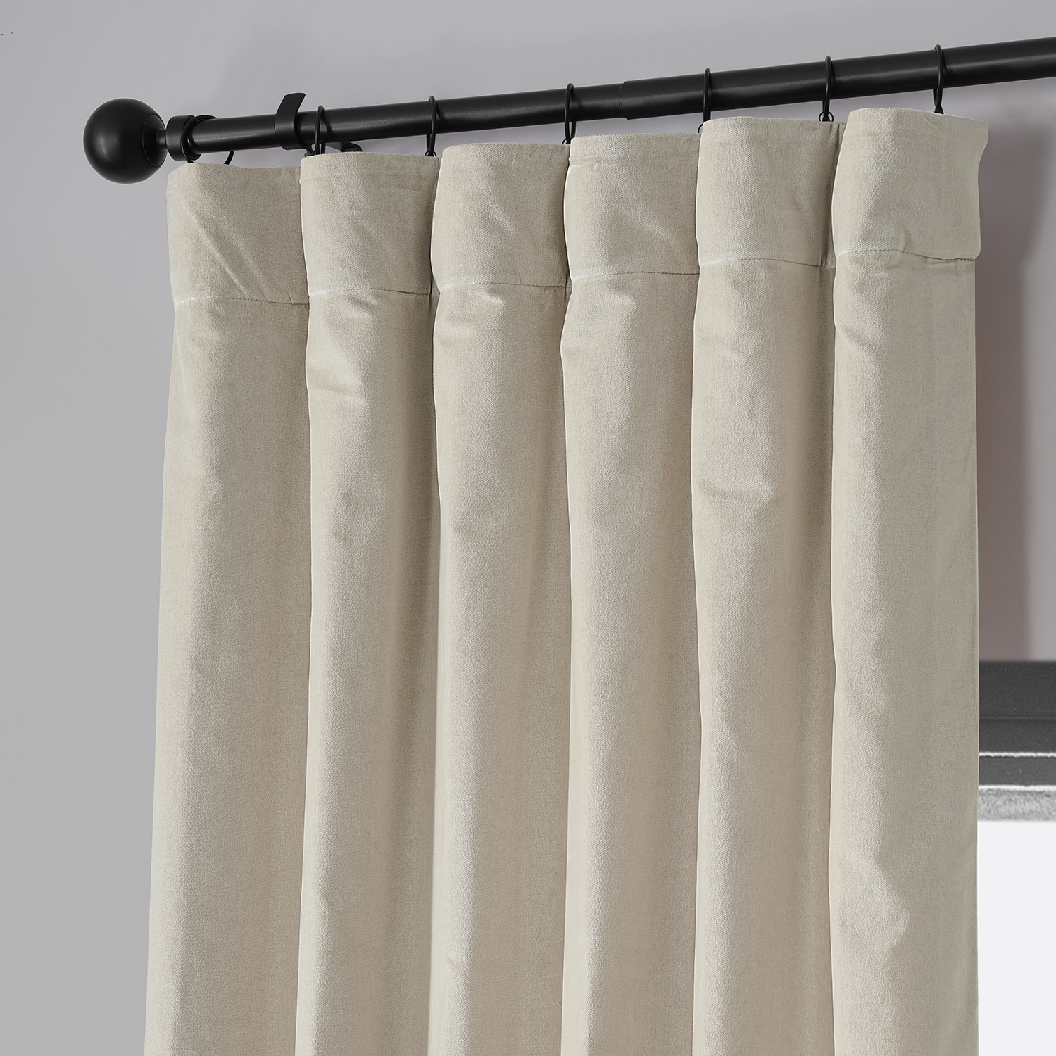 Chanterelle Taupe Vintage Cotton Velvet Curtain