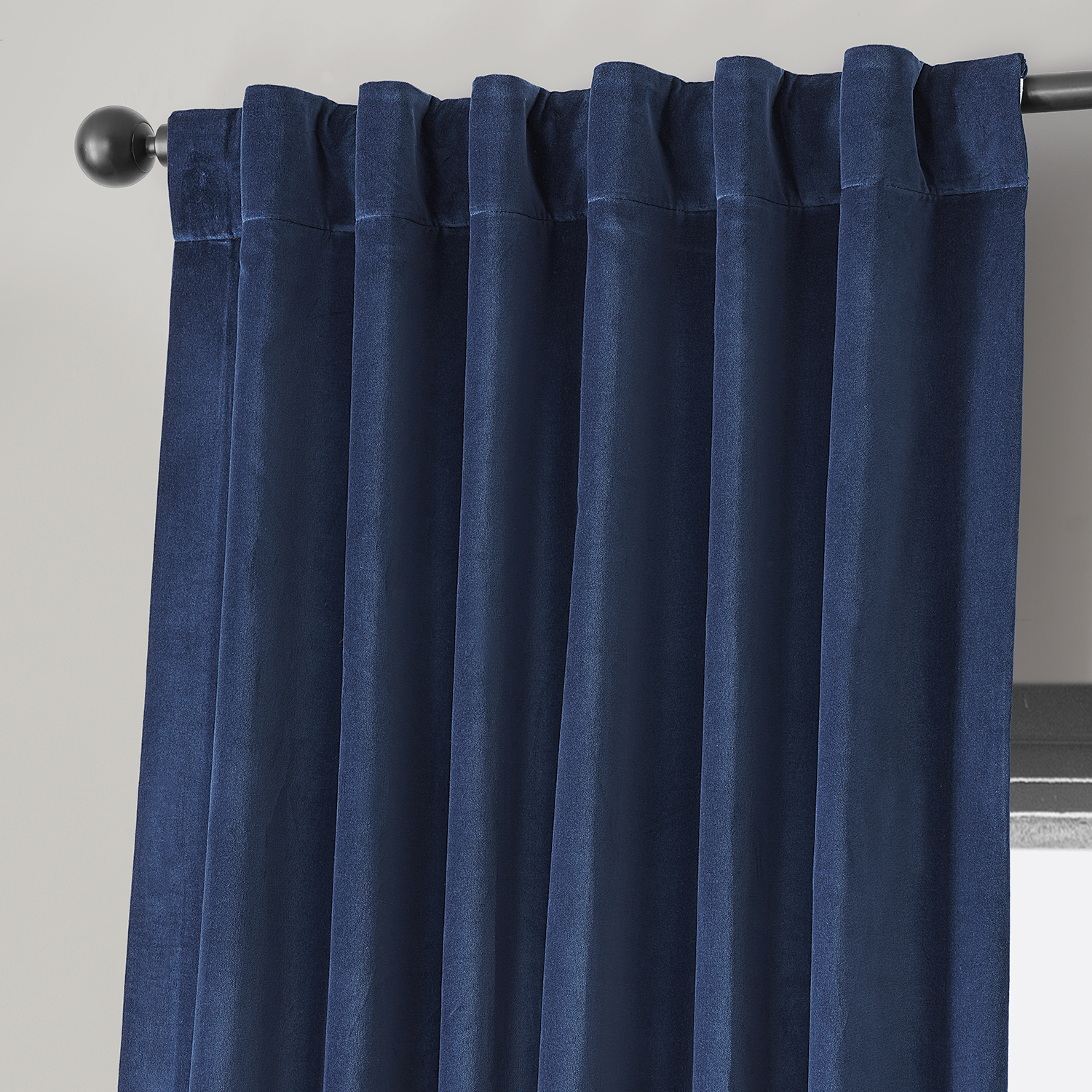 Jewelry Box Blue Vintage Cotton Velvet Curtain