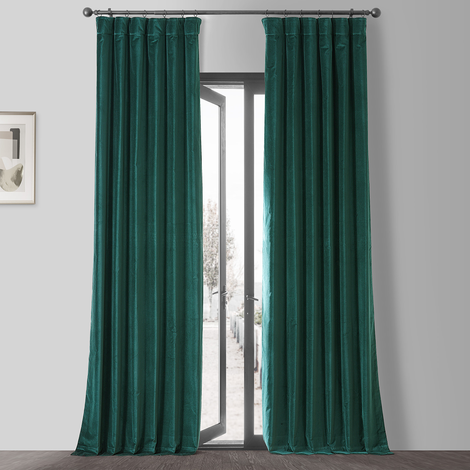 Dublin Green Vintage Cotton Velvet Curtain