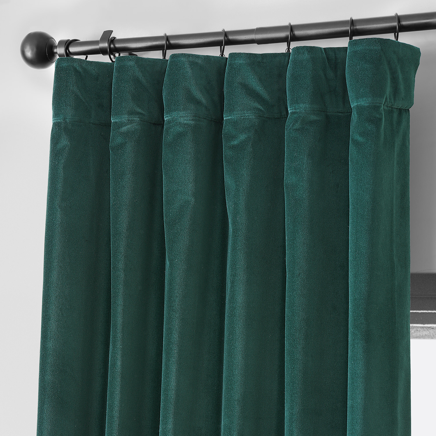 Dublin Green Vintage Cotton Velvet Curtain