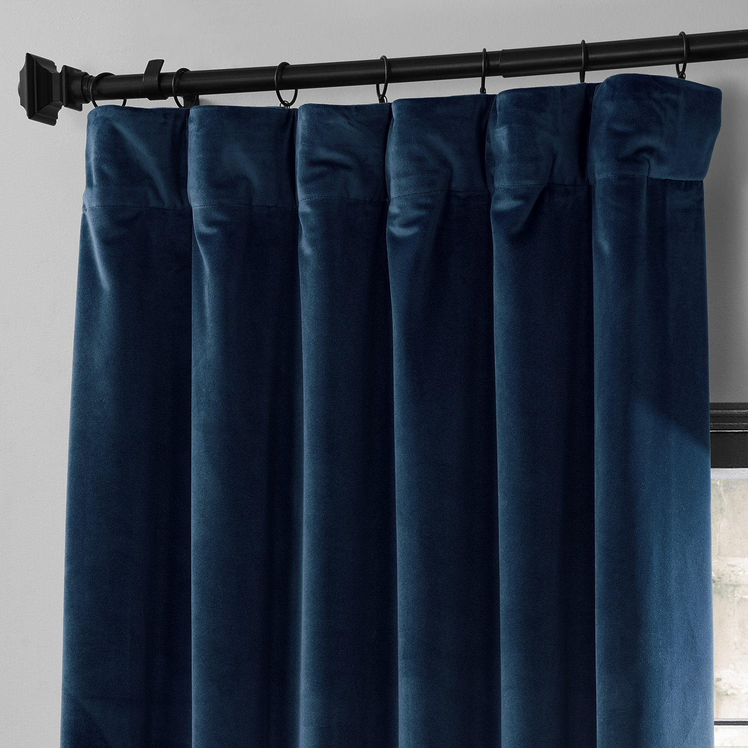 Americana Blue Urban Lush Velvet Curtain