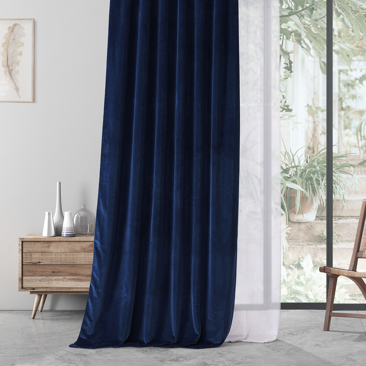 Noche Blue Urban Lush Velvet Curtain