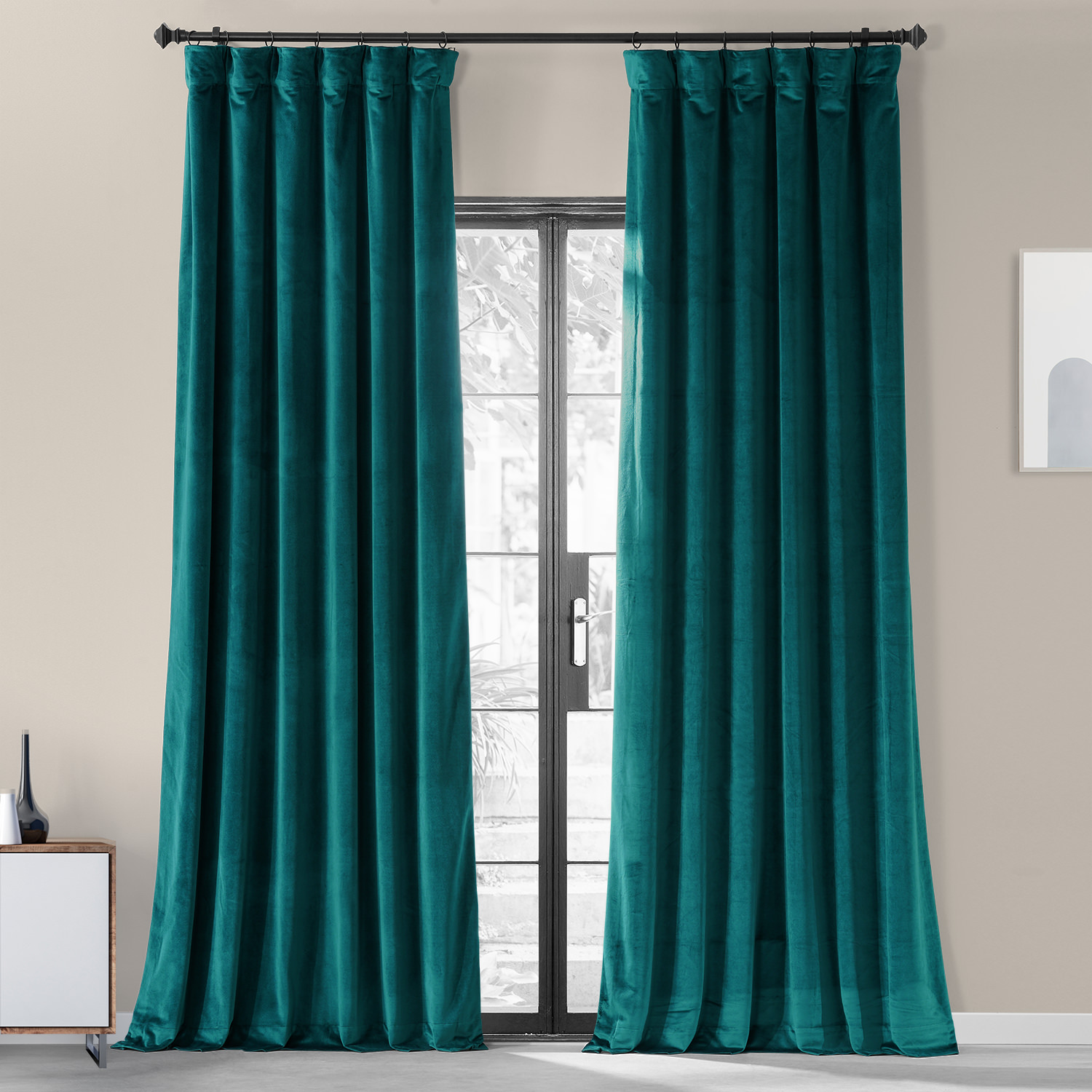 NightTime Teal Urban Lush Velvet Curtain