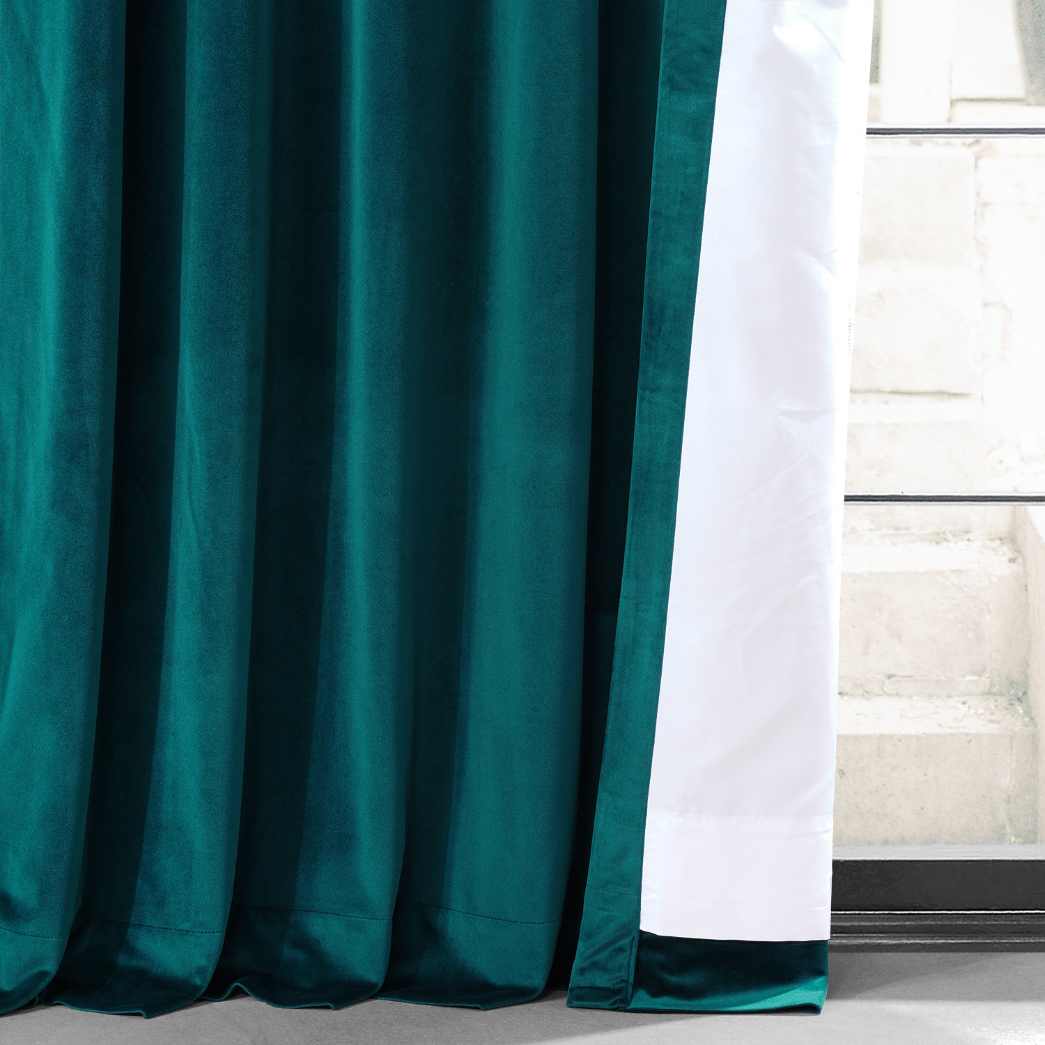 NightTime Teal Urban Lush Velvet Curtain