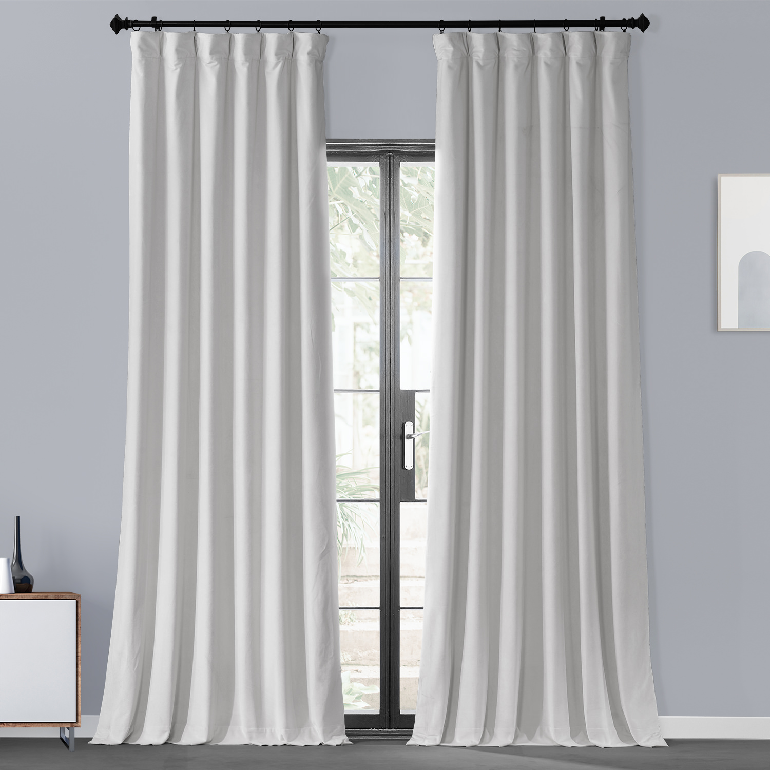 Lighthouse White Urban Lush Velvet Curtain