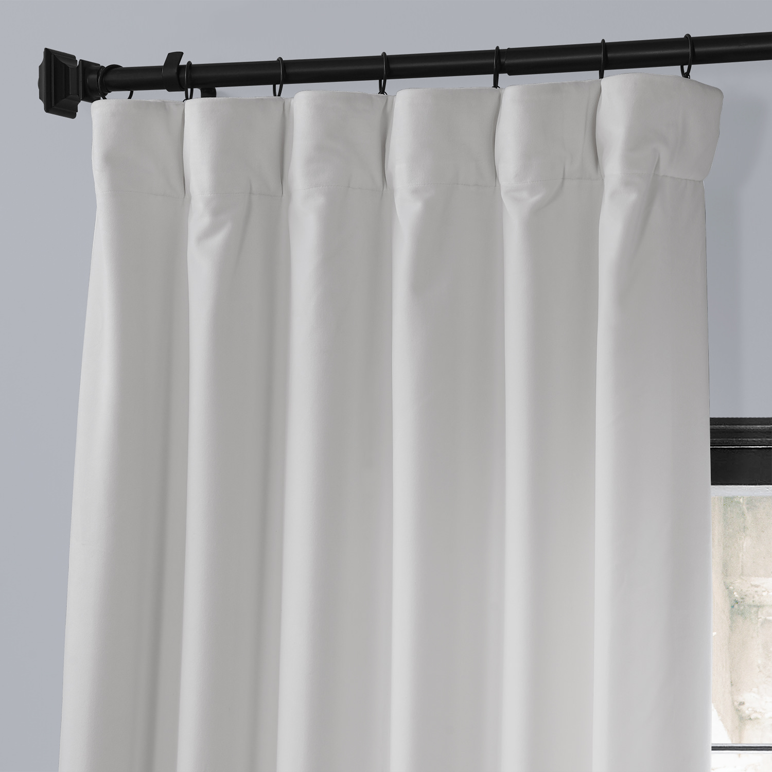 Lighthouse White Urban Lush Velvet Curtain