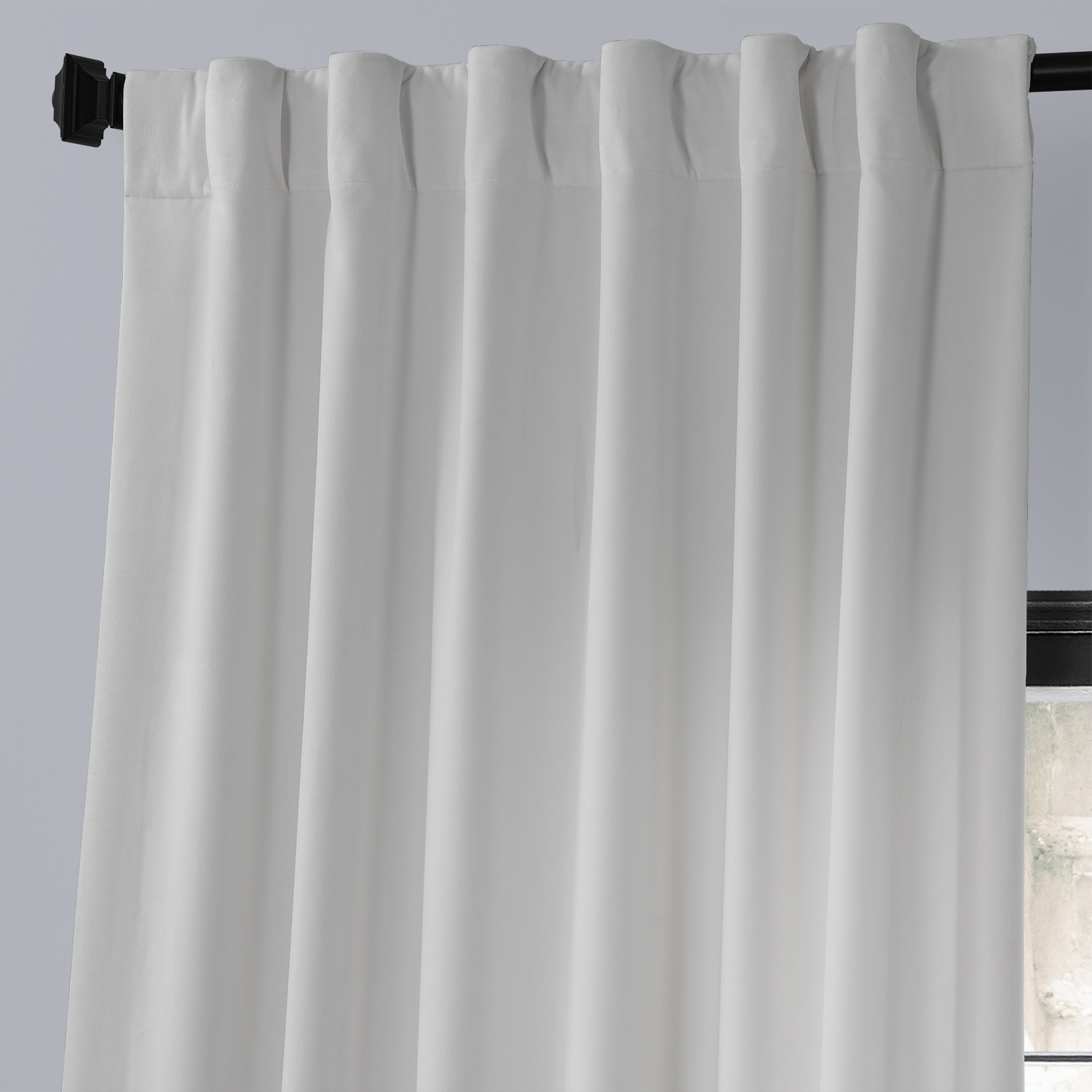 Lighthouse White Urban Lush Velvet Curtain