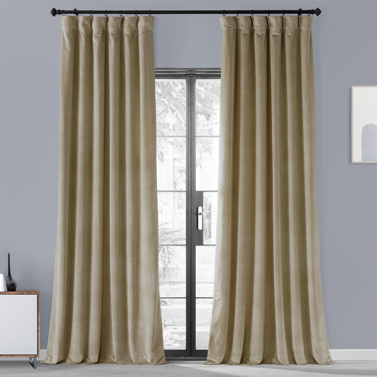 Harbor Beige Urban Lush Velvet Curtain