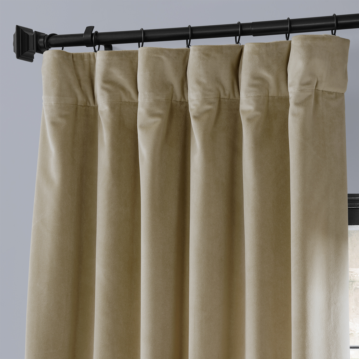 Harbor Beige Urban Lush Velvet Curtain