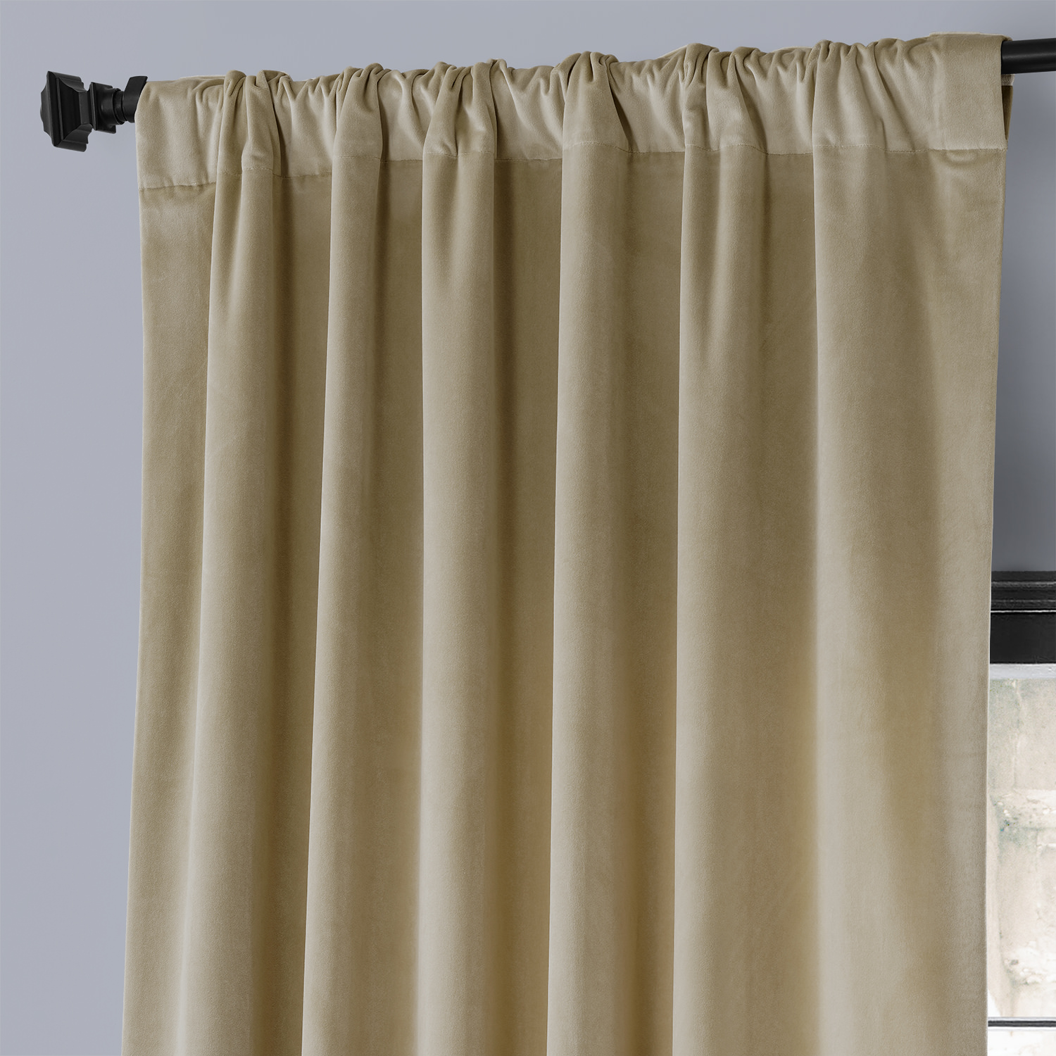 Harbor Beige Urban Lush Velvet Curtain