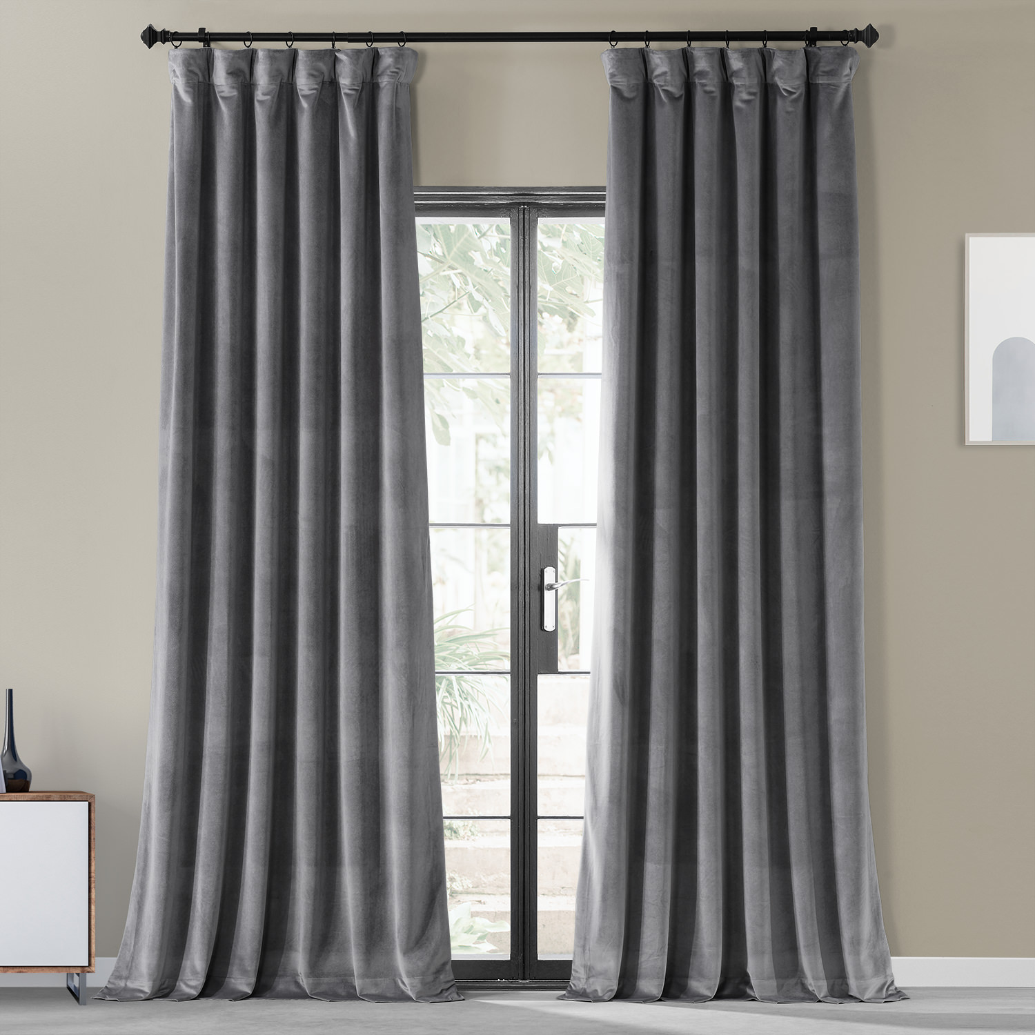 Haven Grey Urban Lush Velvet Curtain