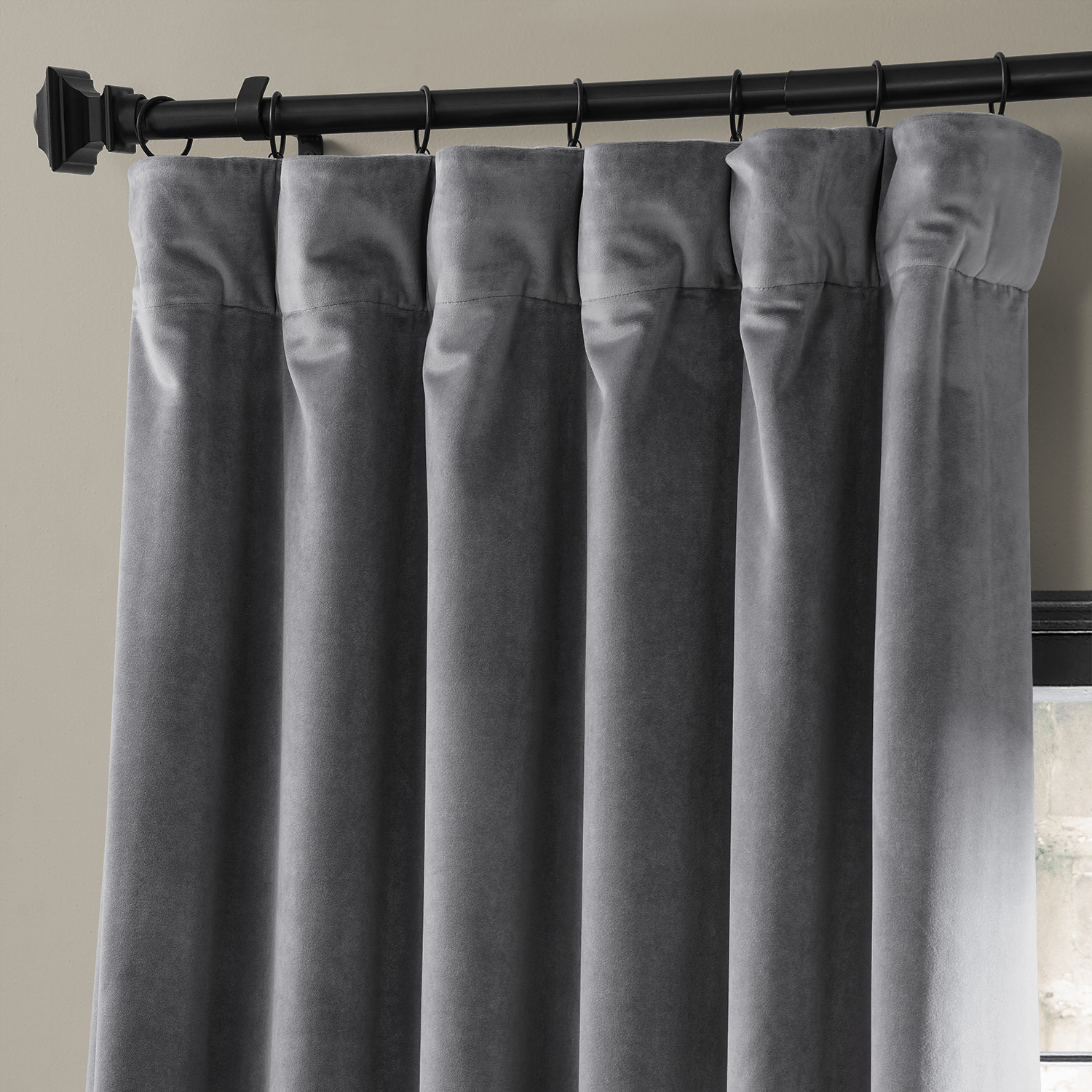 Haven Grey Urban Lush Velvet Curtain