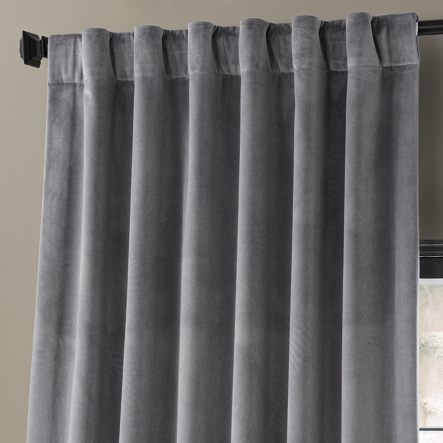 Haven Grey Urban Lush Velvet Curtain