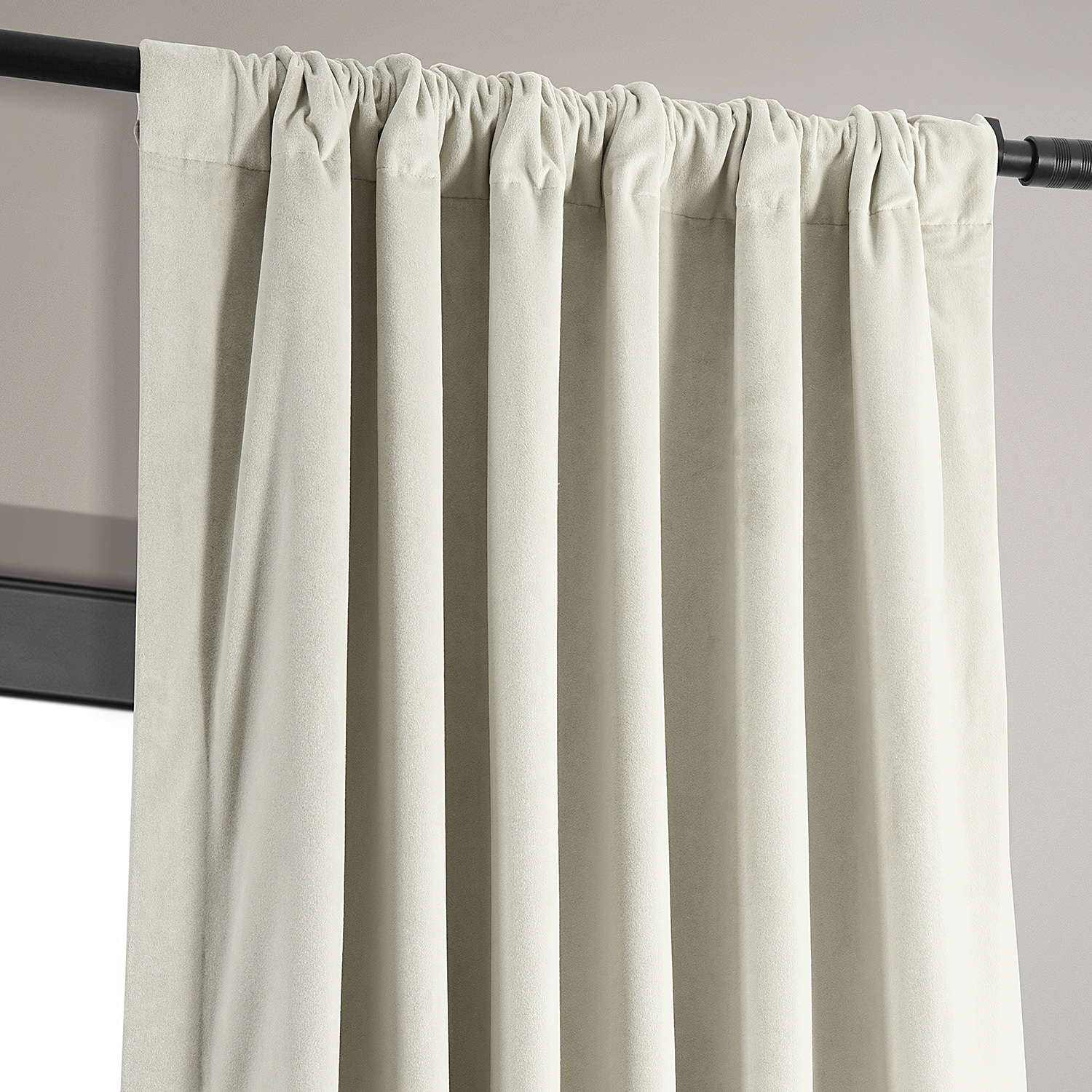 Signature Porcelain White Blackout Velvet Curtain