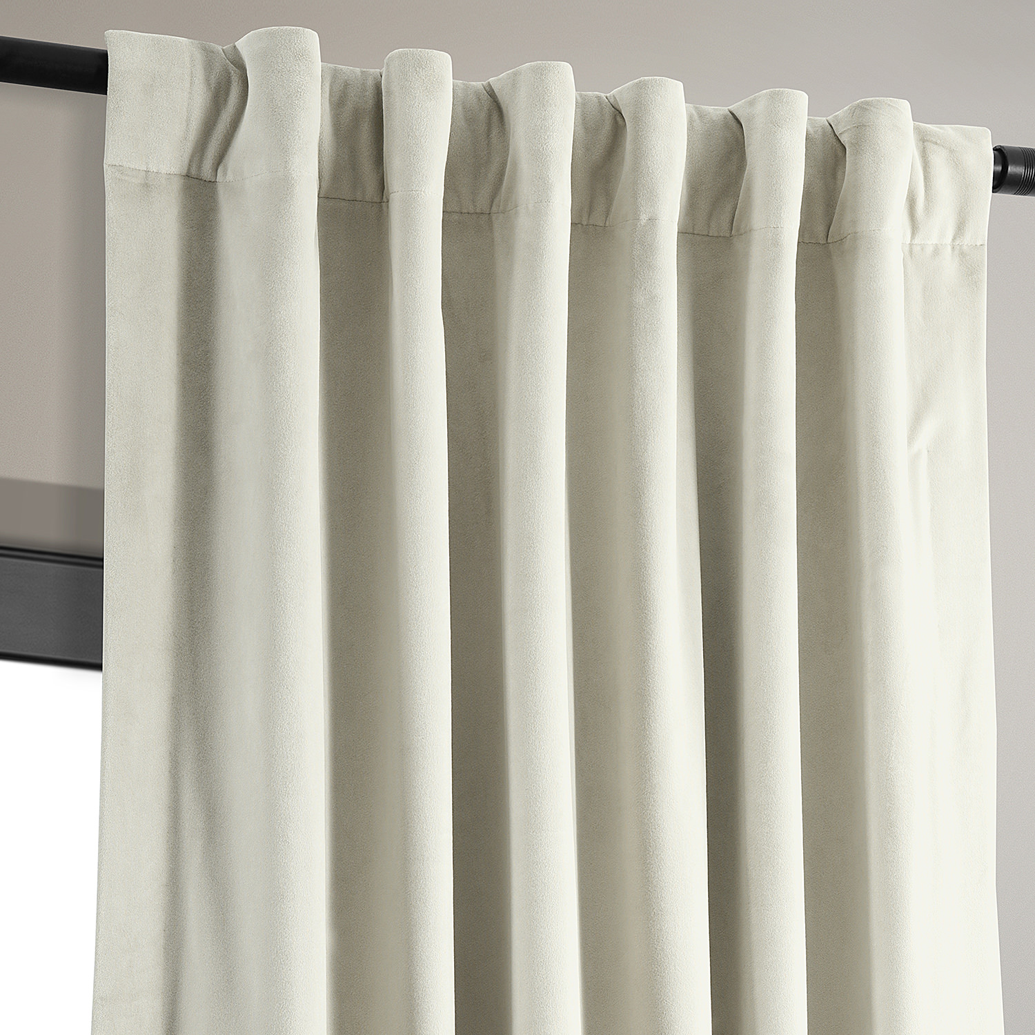 Signature Porcelain White Blackout Velvet Curtain