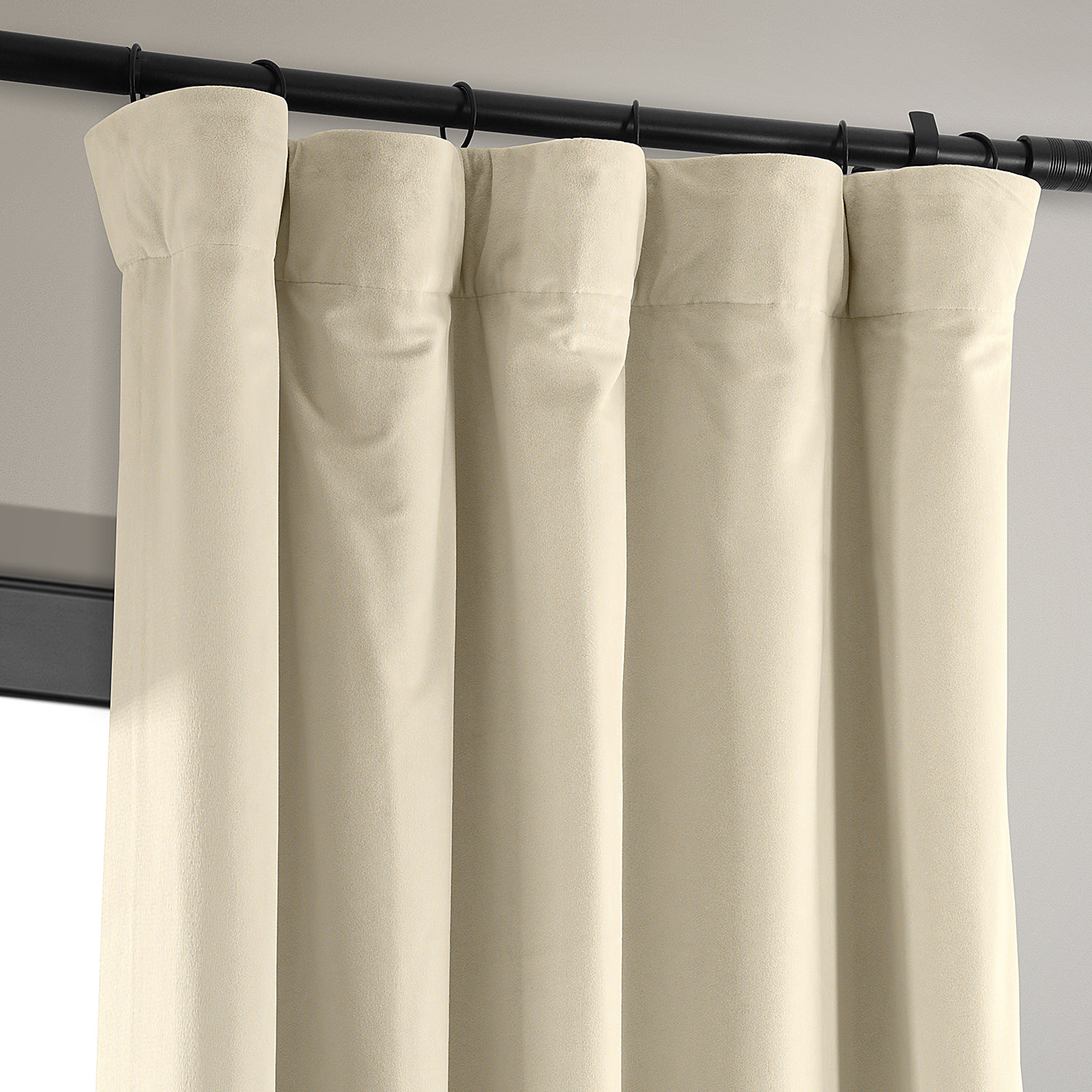 Signature Alabaster Beige Blackout Velvet Curtain