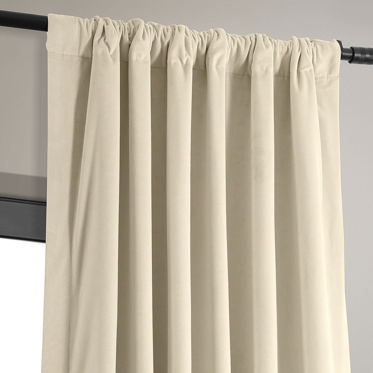 Signature Alabaster Beige Blackout Velvet Curtain