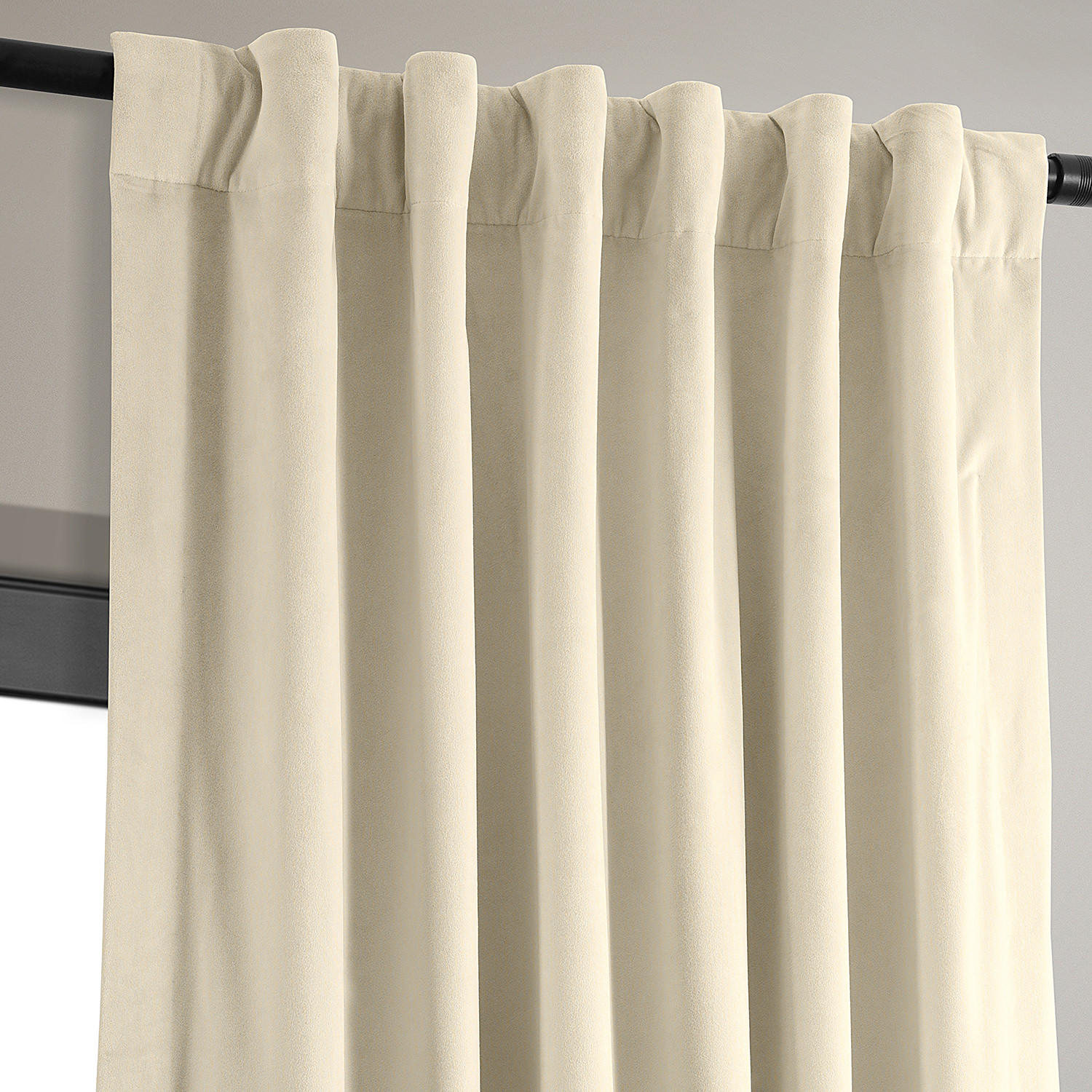 Signature Alabaster Beige Blackout Velvet Curtain