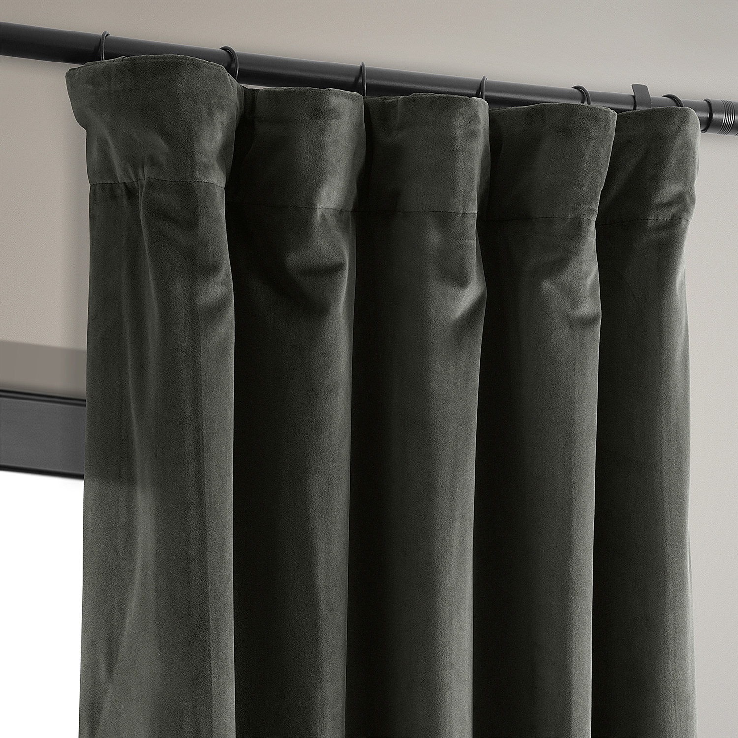 Signature Gunmetal Grey Blackout Velvet Curtain