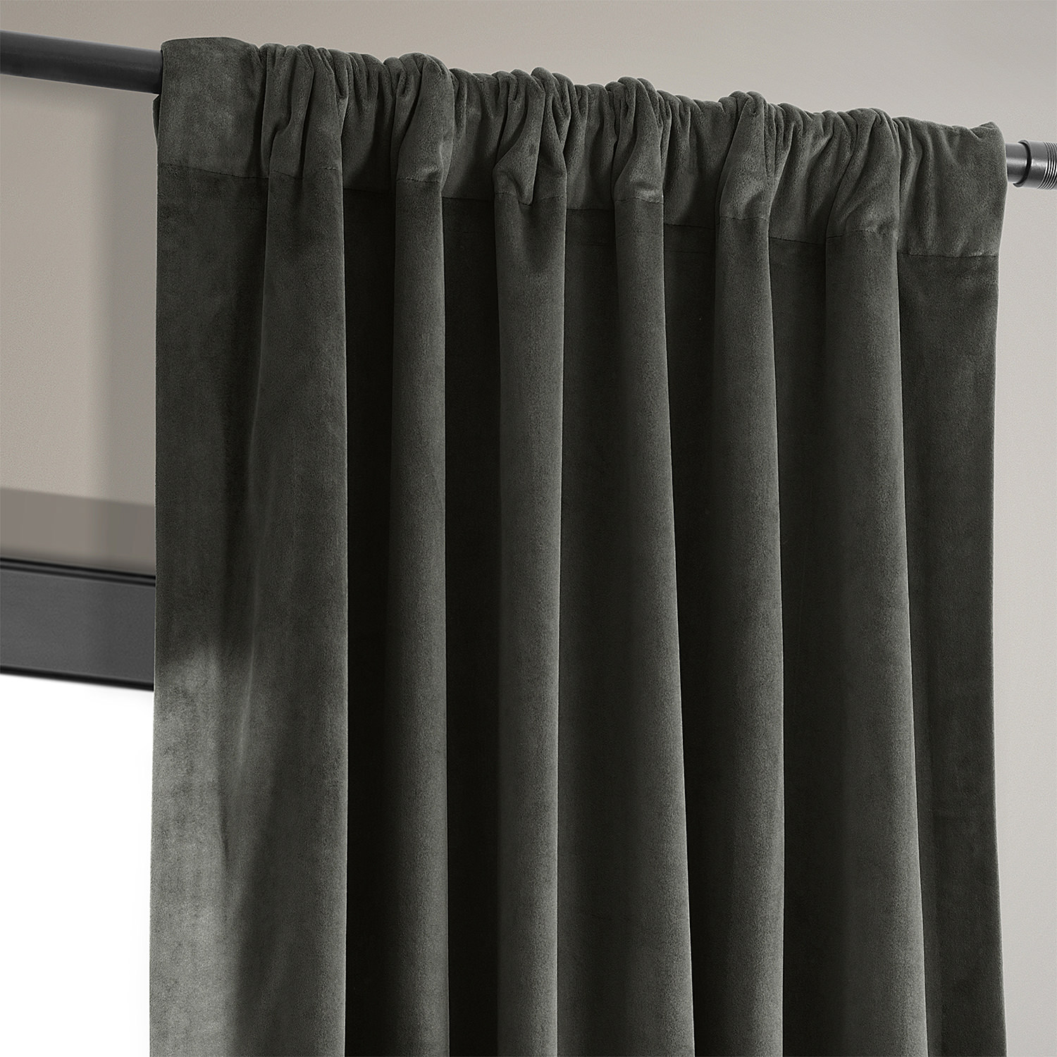 Signature Gunmetal Grey Blackout Velvet Curtain