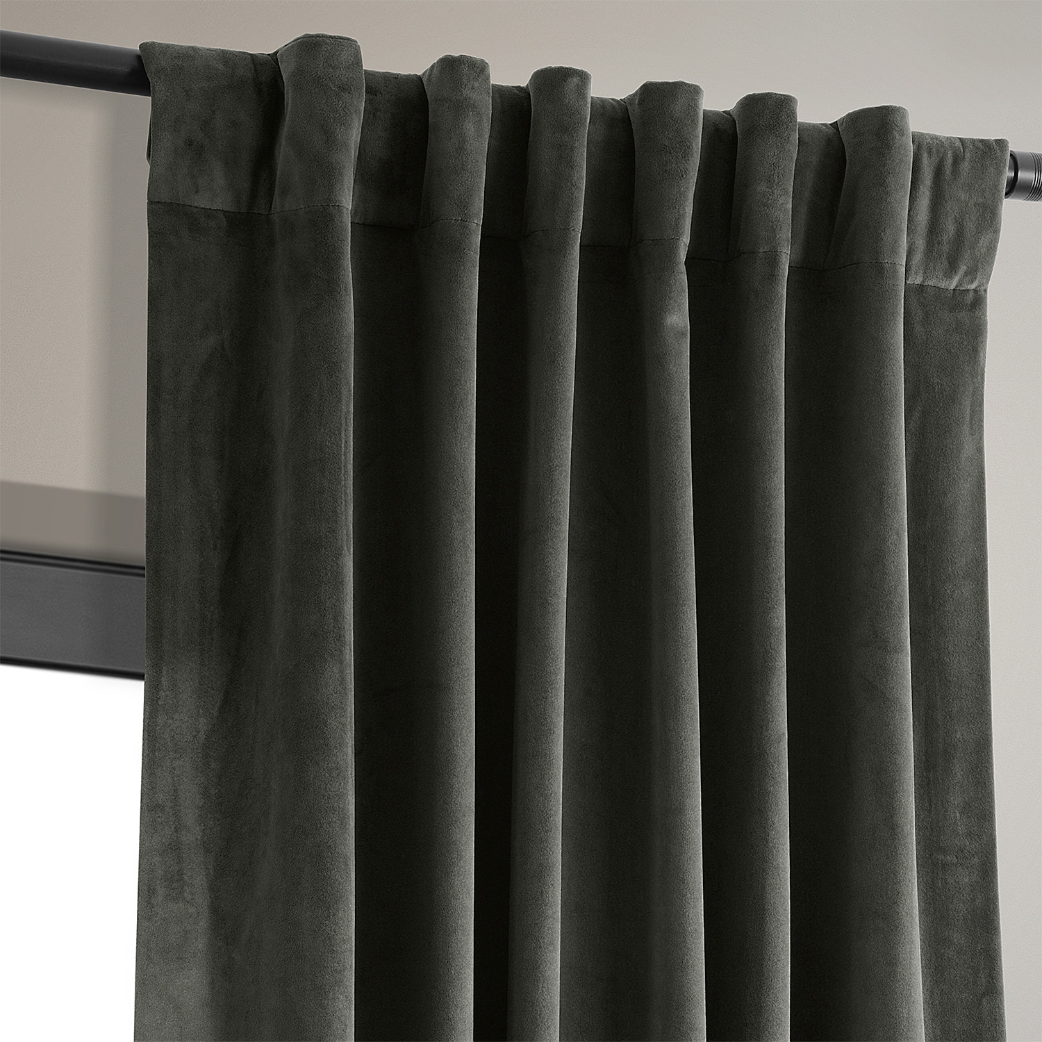 Signature Gunmetal Grey Blackout Velvet Curtain